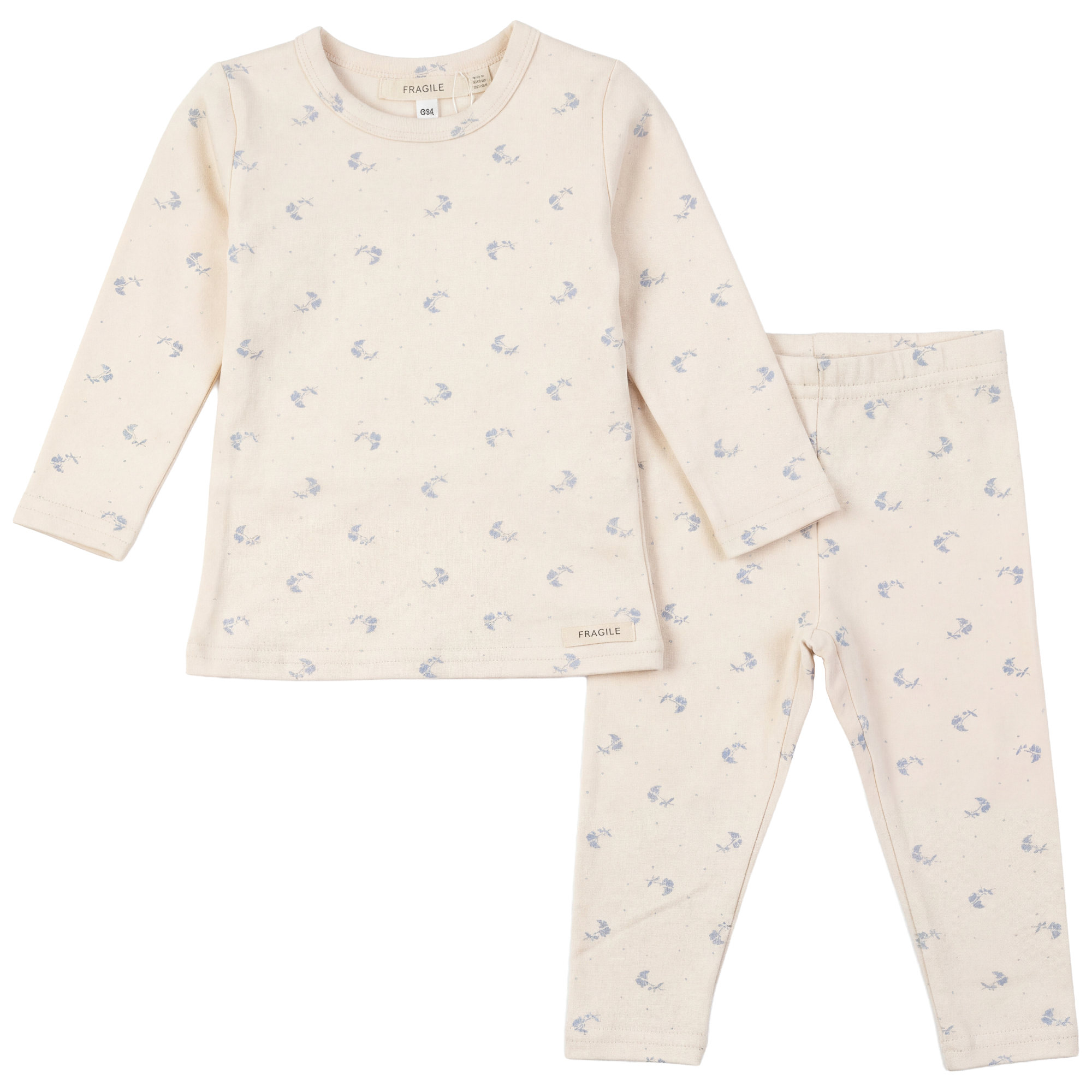 Printed Cotton Set in Blue Natural by Fragile