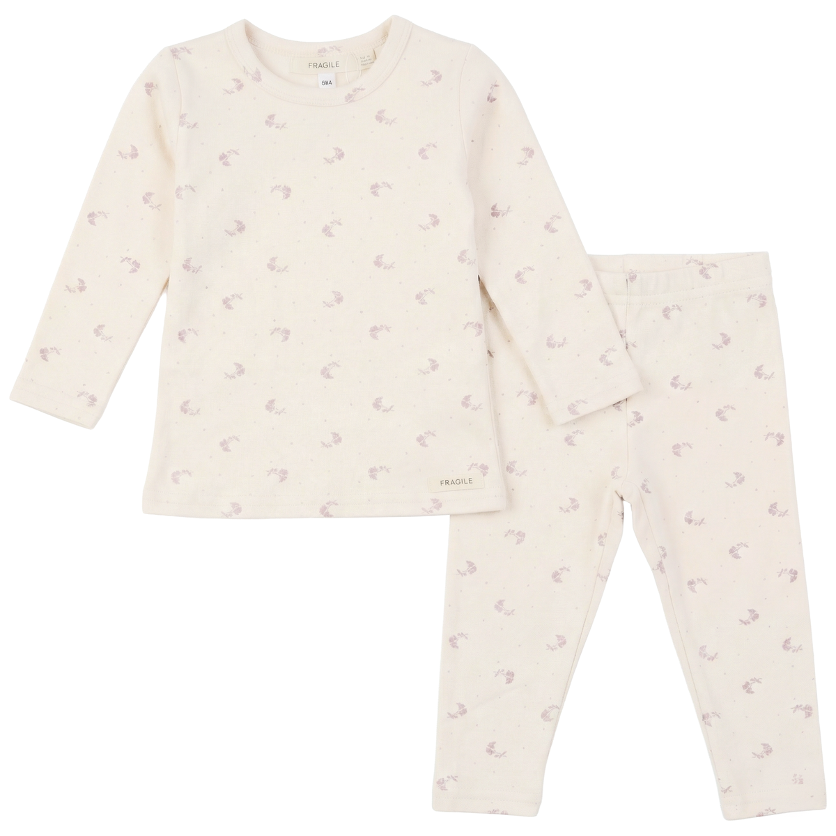 Printed Cotton Set in Mauve Natural by Fragile