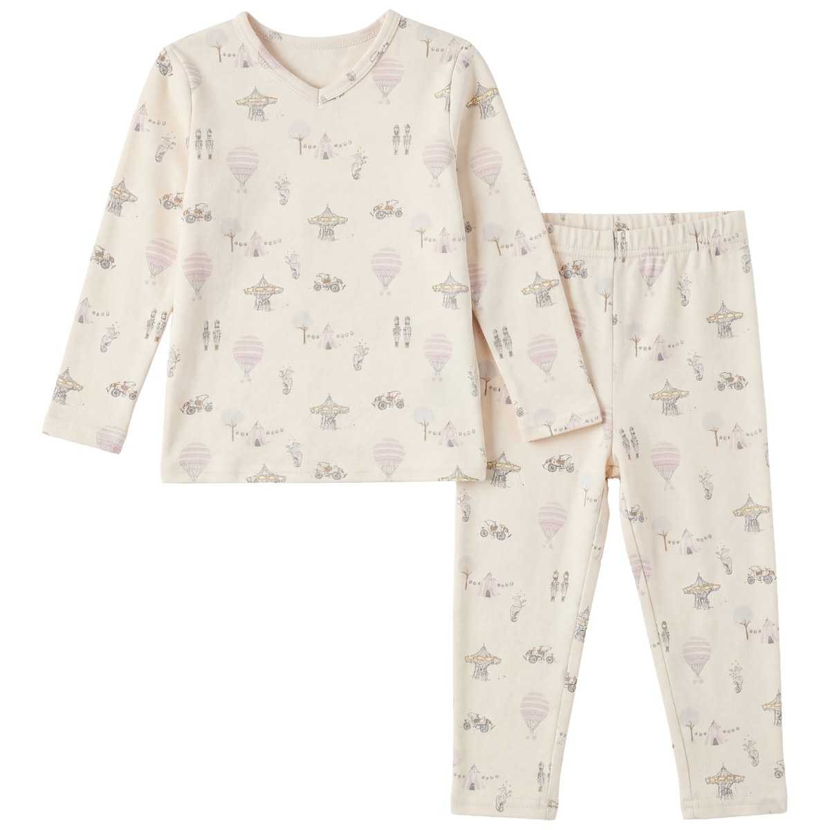 Carrousle Print Set in Natural Pink by Little Fragile