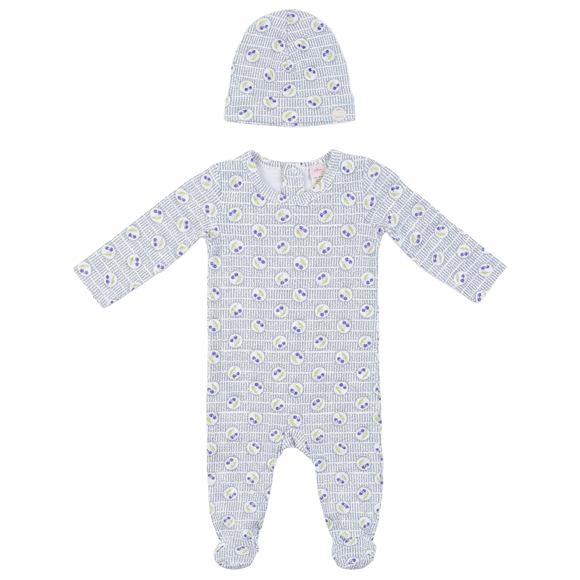 Cherry Print Dotted Onesie in White Navy by Lola