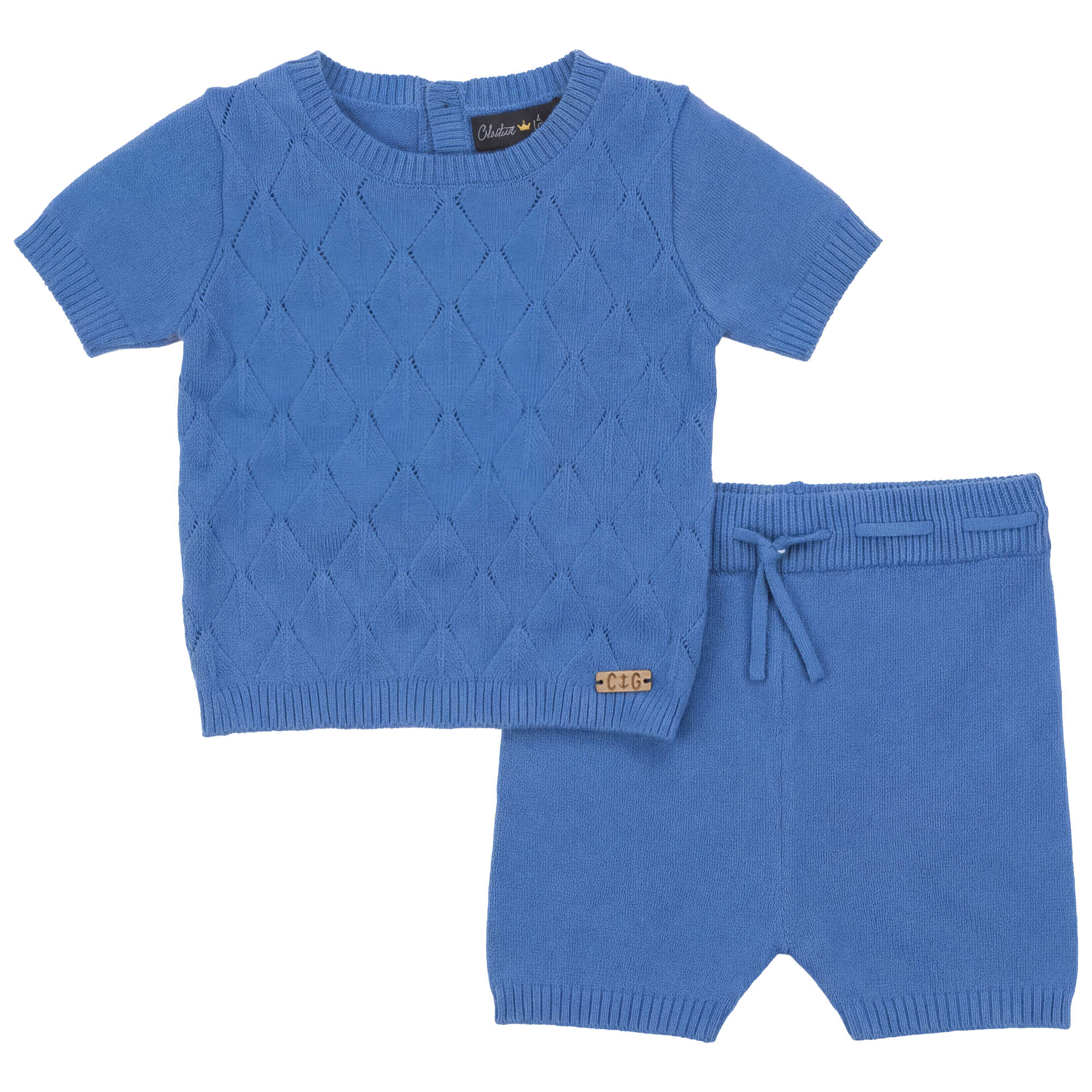 Diamond Knit Set in River by Charlotte & George