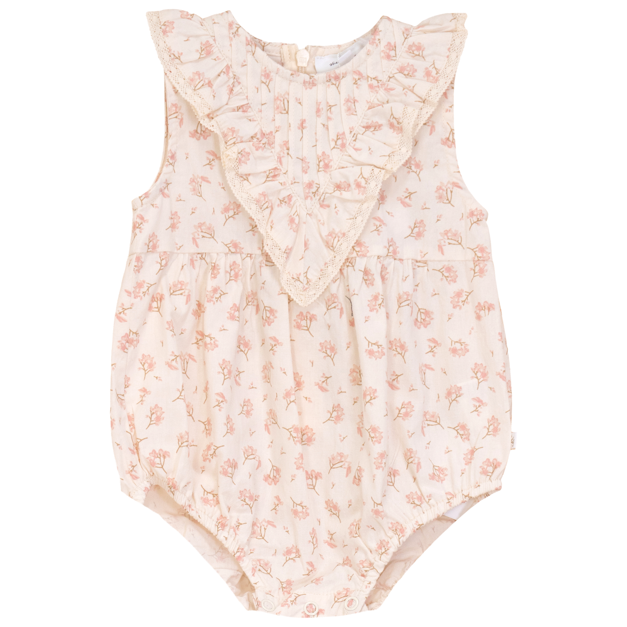Printed V Shape Yoke Bubble in Pink by Charlotte & George