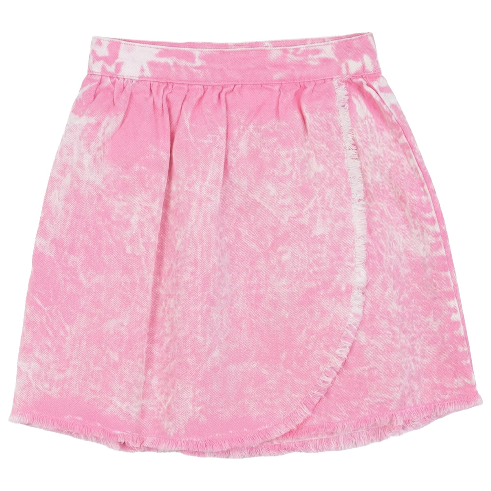 Woven Denim Wrap Skirt in Pink by FYI