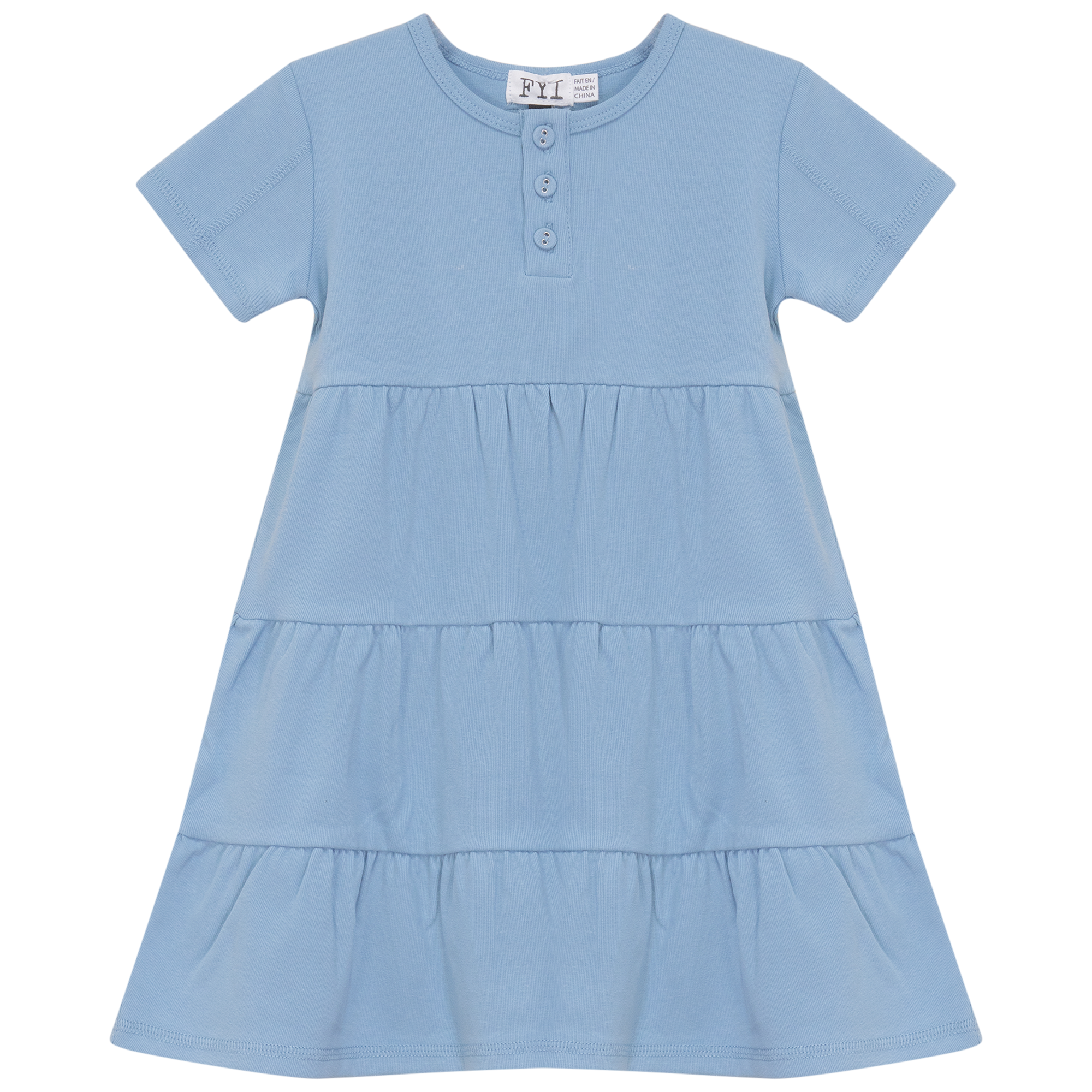 Tiered Dress in Light Denim by FYI