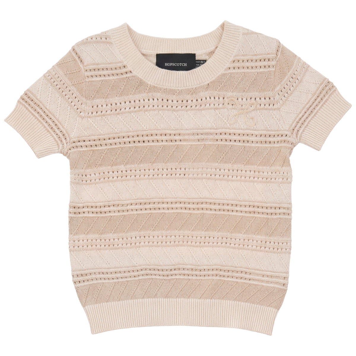 Stripe Textured Knit Sweater in Dark Almond by Hopscotch