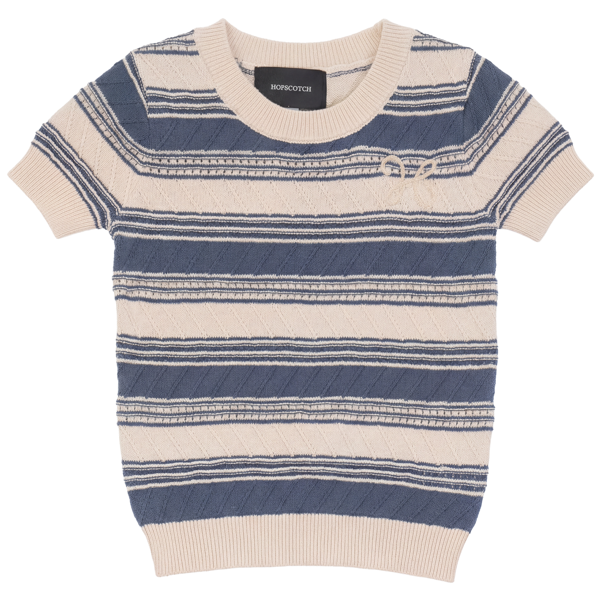Stripe Textured Knit Sweater in Moonlight by Hopscotch