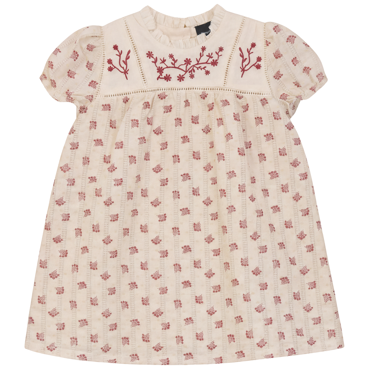 Floral Embroidered Dress in Burgundy by Hopscotch