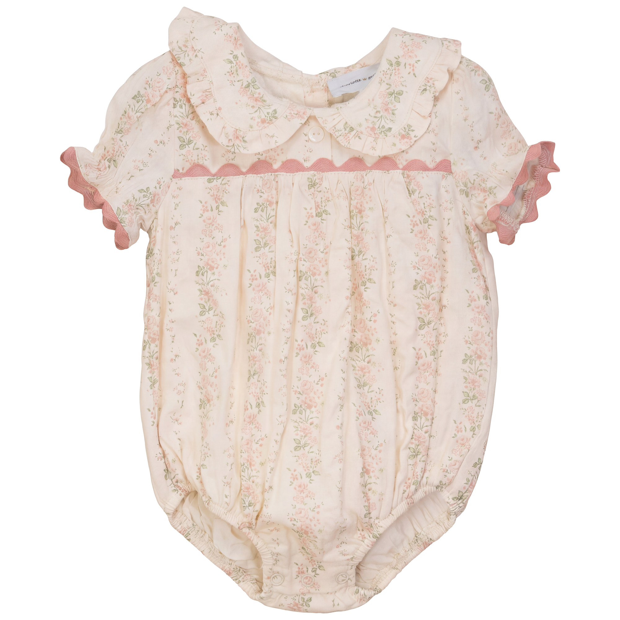 Stripe Floral Print Bubble in Pink by Charlotte & George