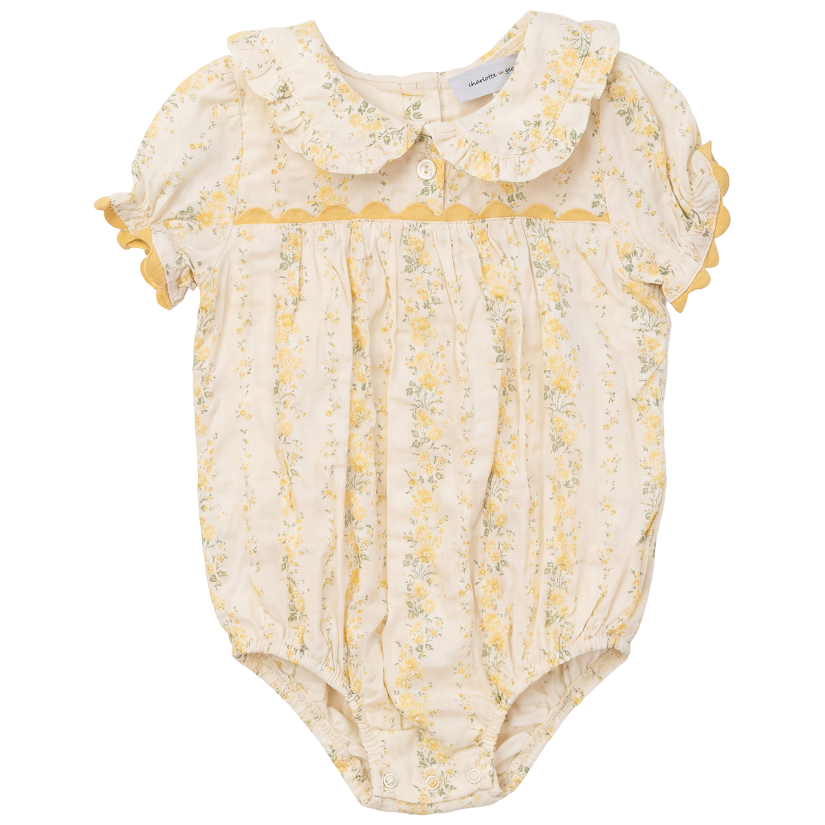 Stripe Floral Print Bubble in Yellow by Charlotte & George