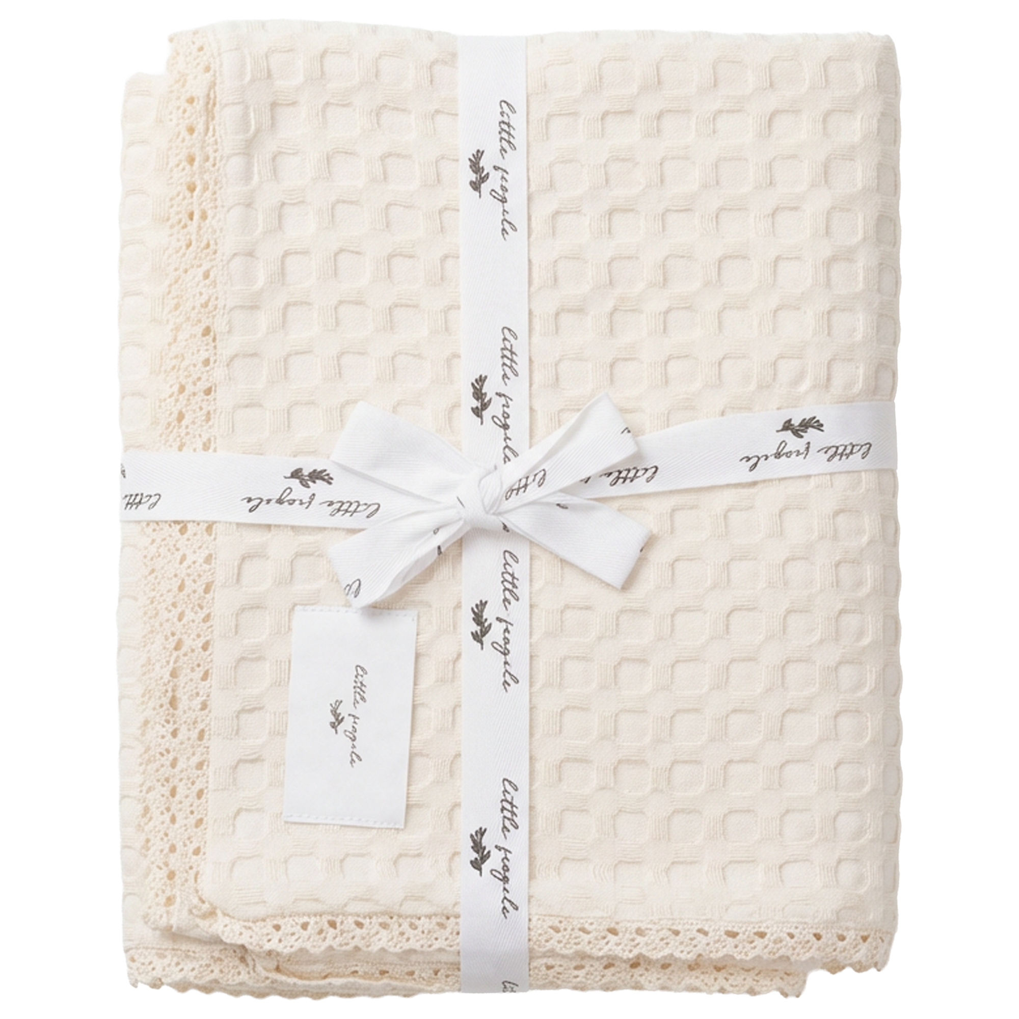 Textured Waffle Blanket in Vanilla One Size by Little Fragile