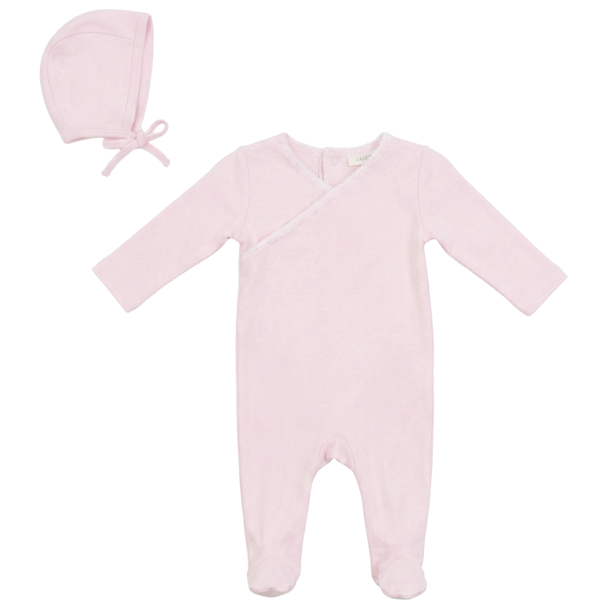 Contrast Trim Onesie in Pink Sorbet by Fragile