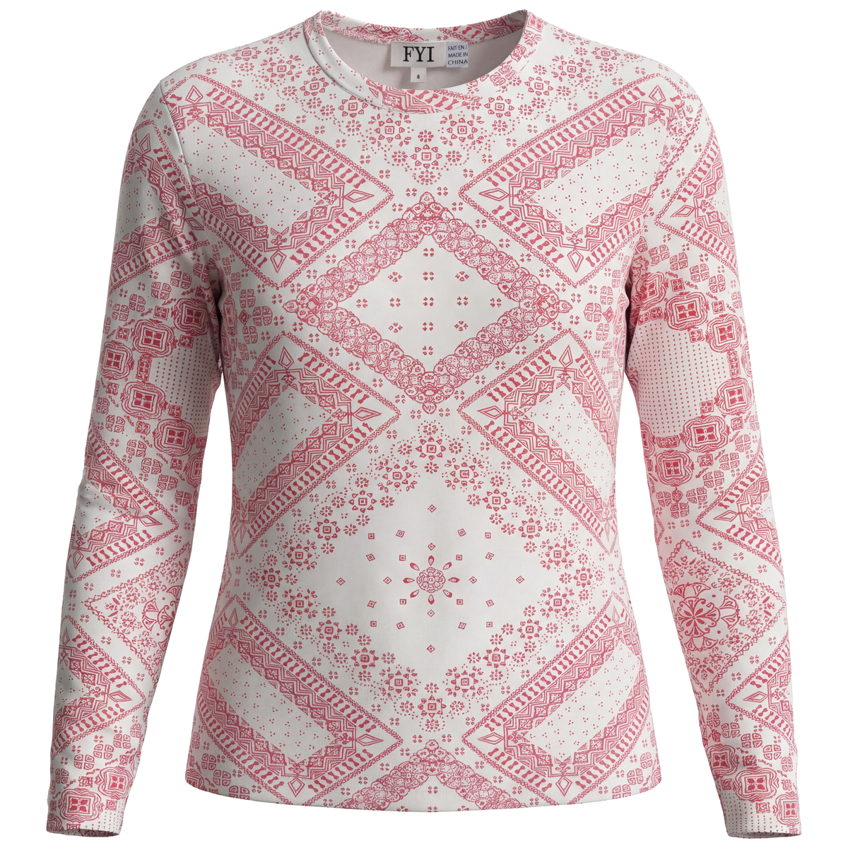 Mosaic Tile Print Top in Pink by FYI