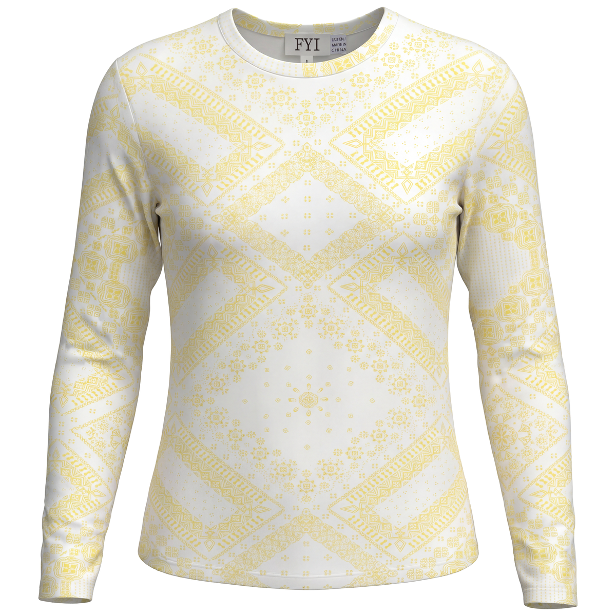 Mosaic Tile Print Top in Popcorn by FYI