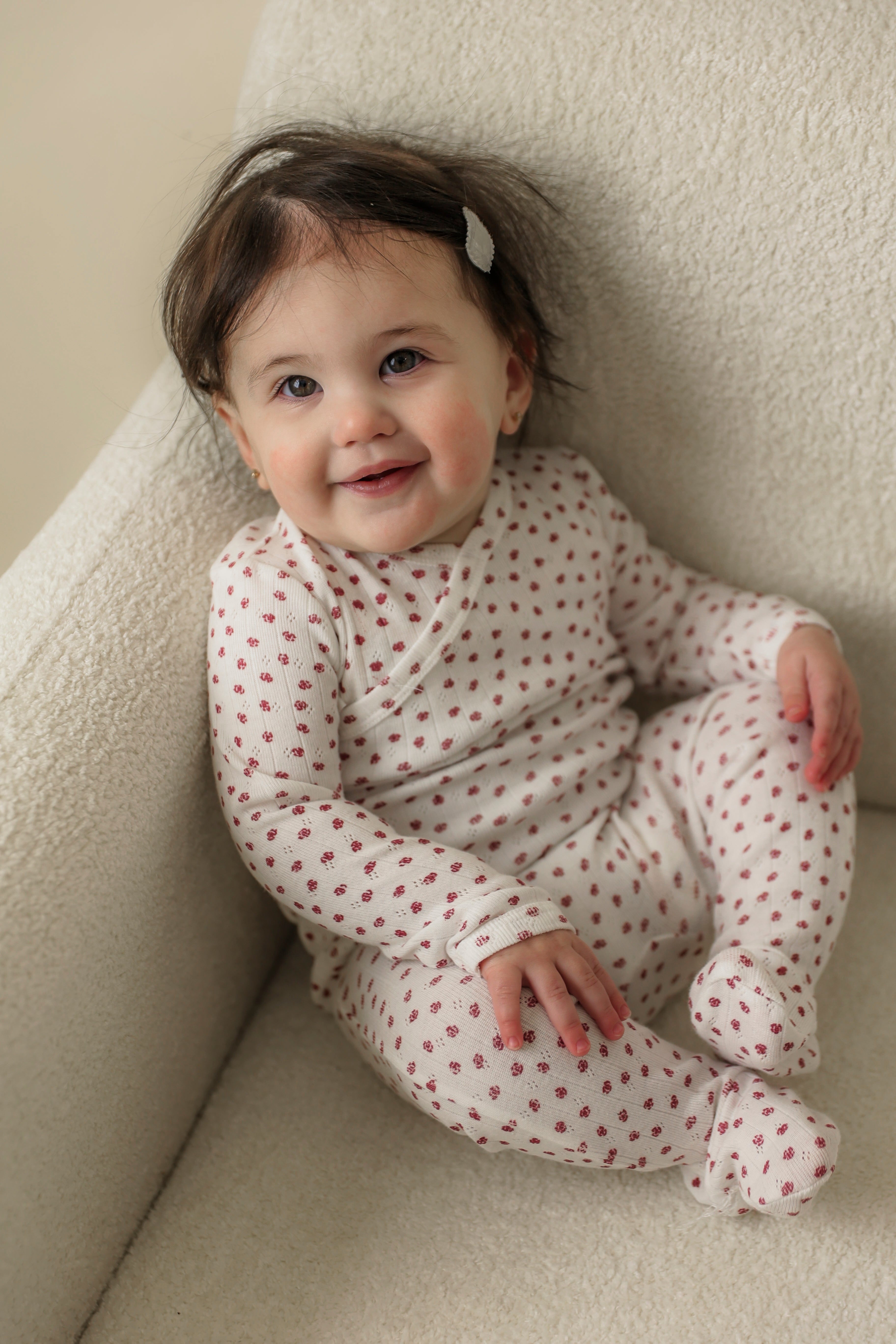 Pointelle Flower Print Onesie in by Fragile