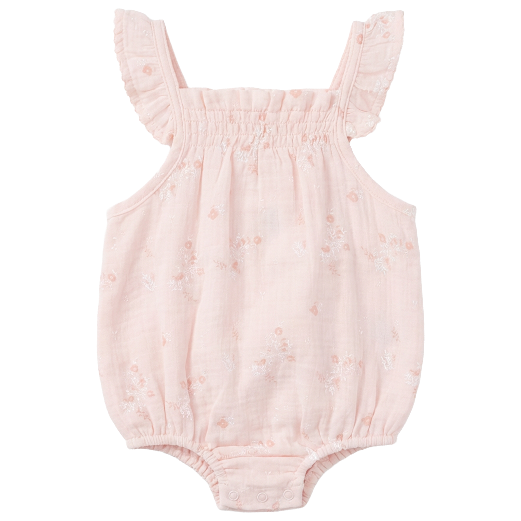 Baby Bubble With Ruffle in Pink by Little Fragile