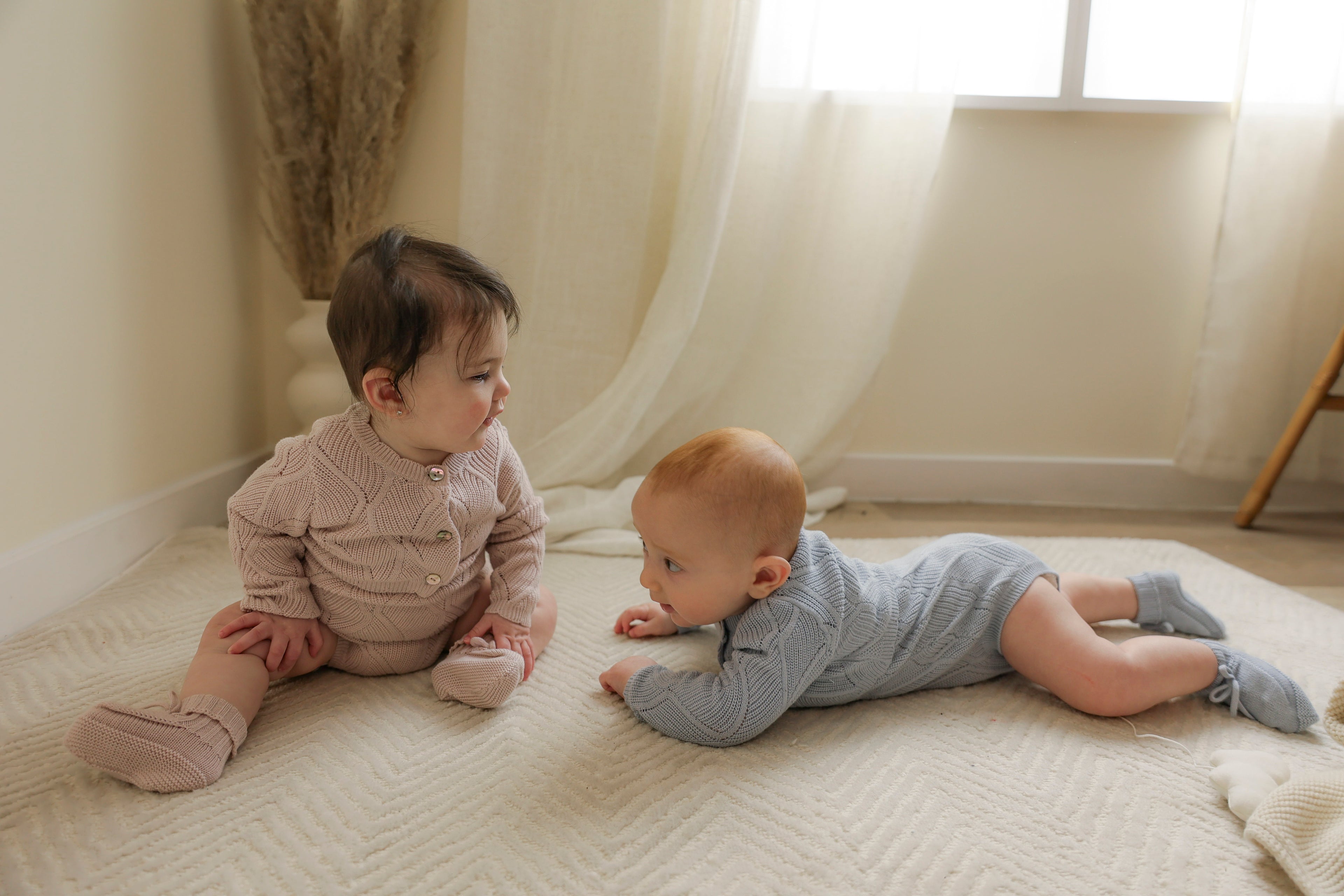 Cardigan, Onesie Hat And Bootes In Textured Knit in by Little Fragile