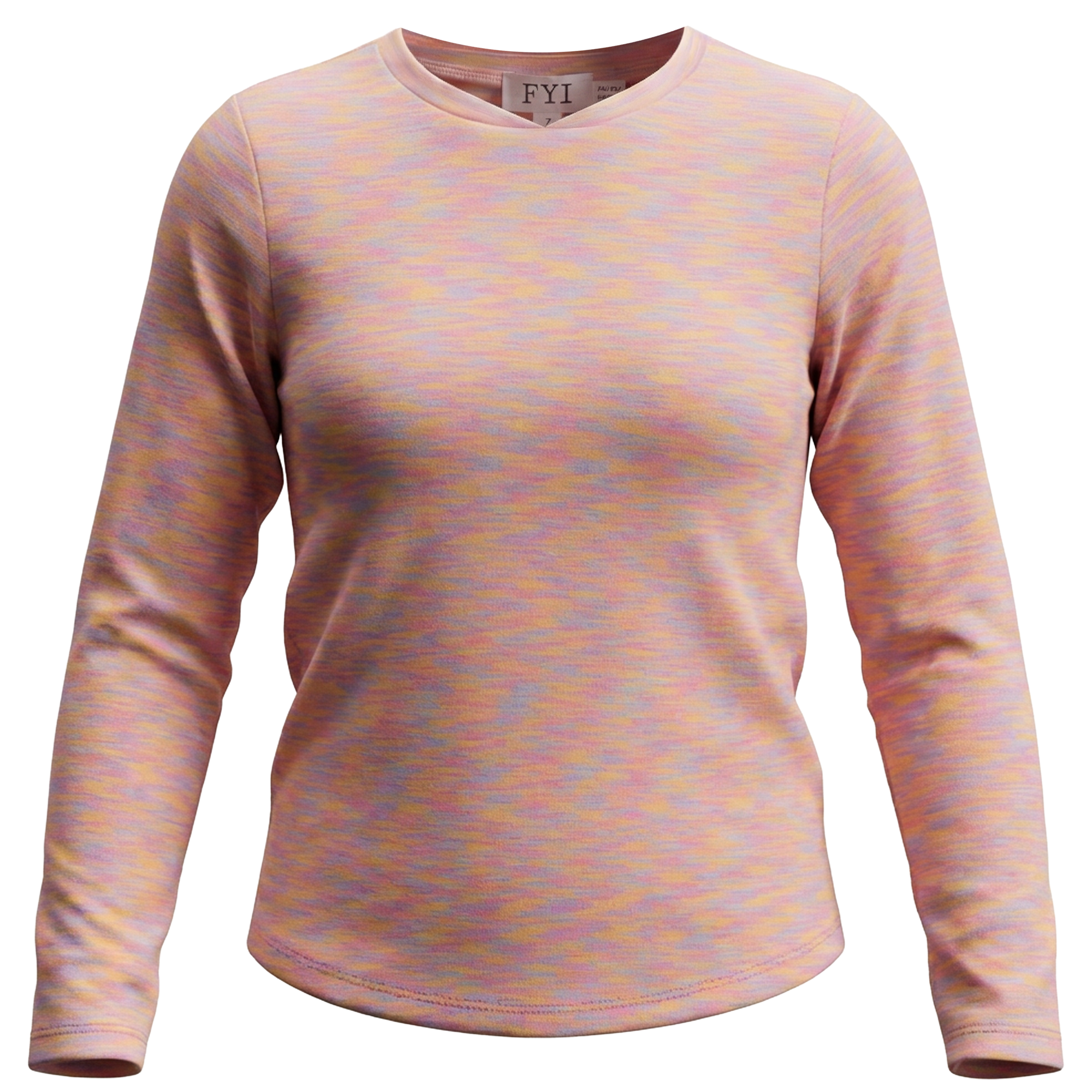 Multi Long Sleeves Top in Apricot by FYI
