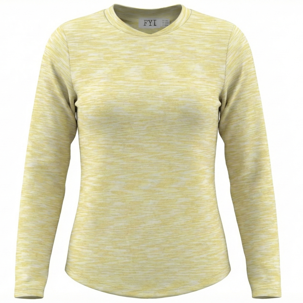 Multi Long Sleeves Top in Lemon by FYI