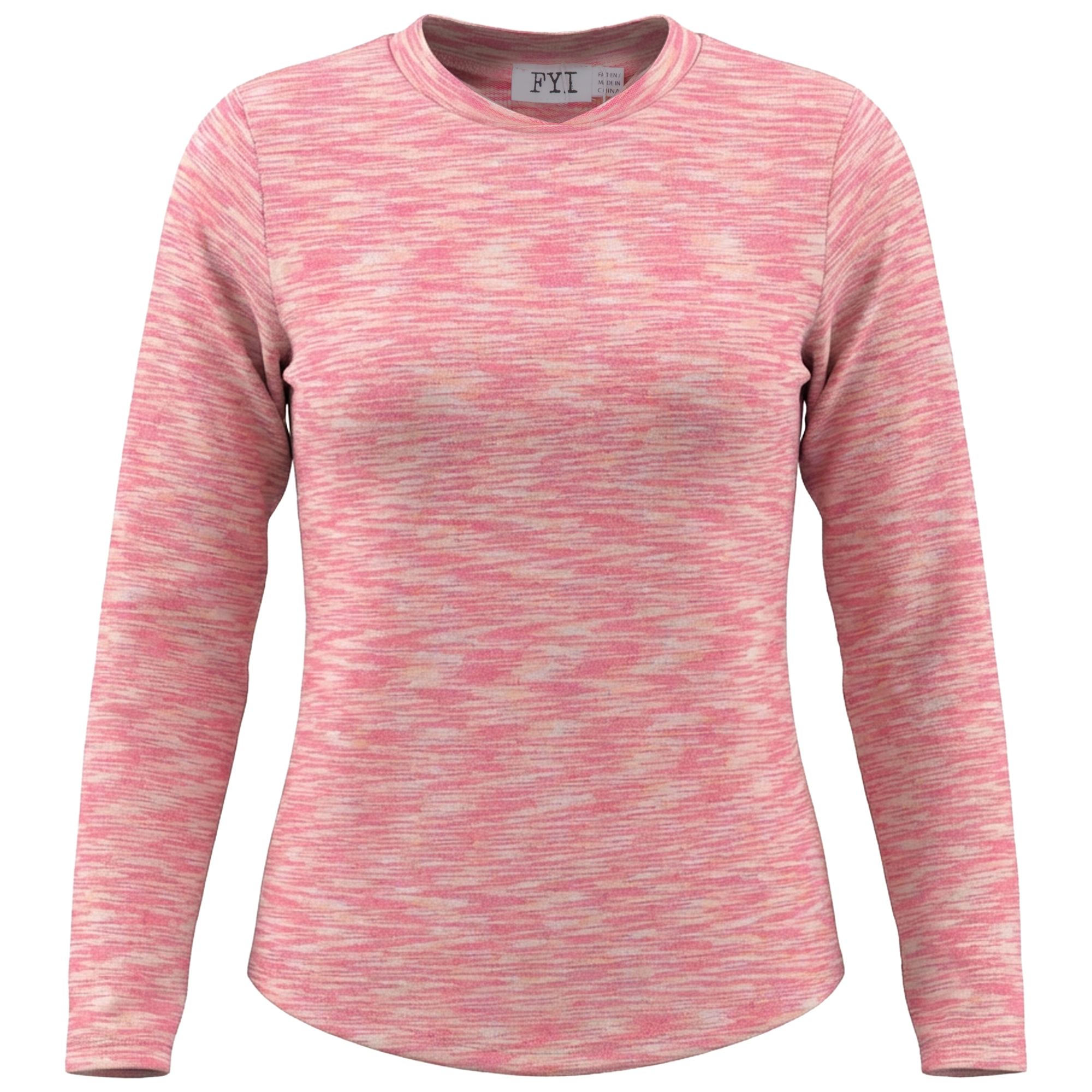 Multi Long Sleeves Top in Pink by FYI