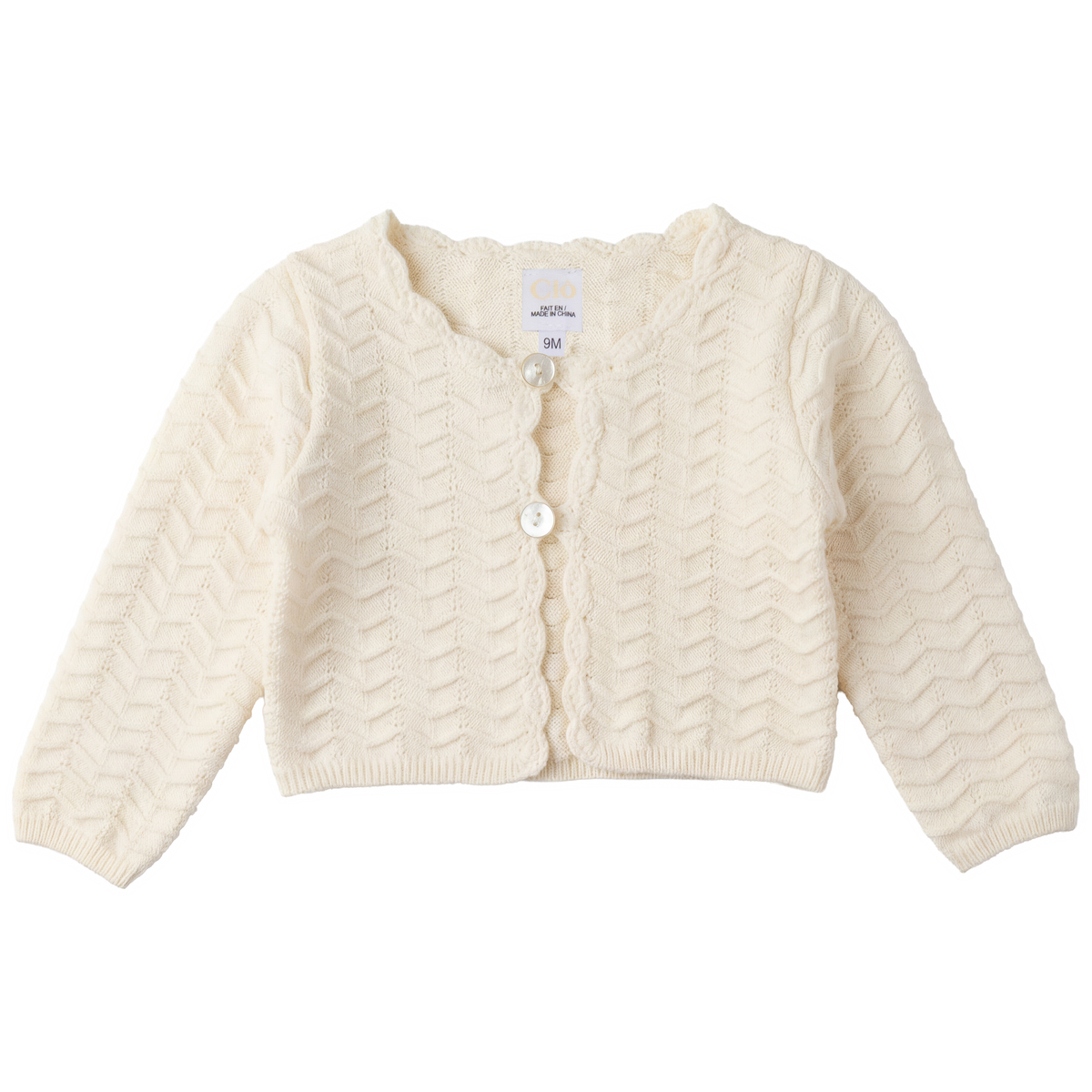 Knit Cardigan in Off White by Clô