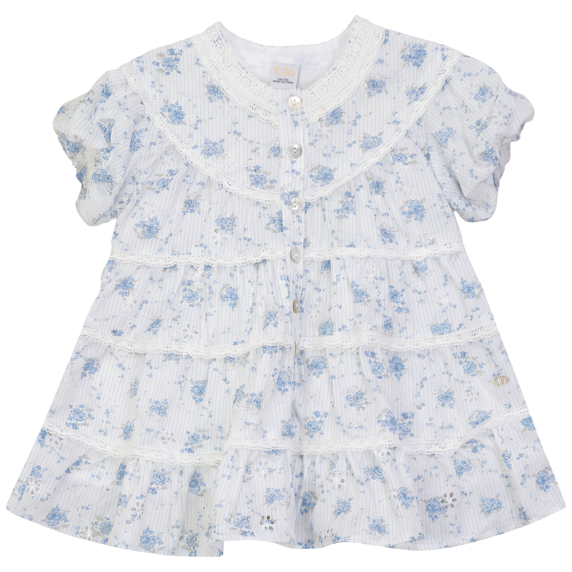 Woven Dress With Lace in by Clô