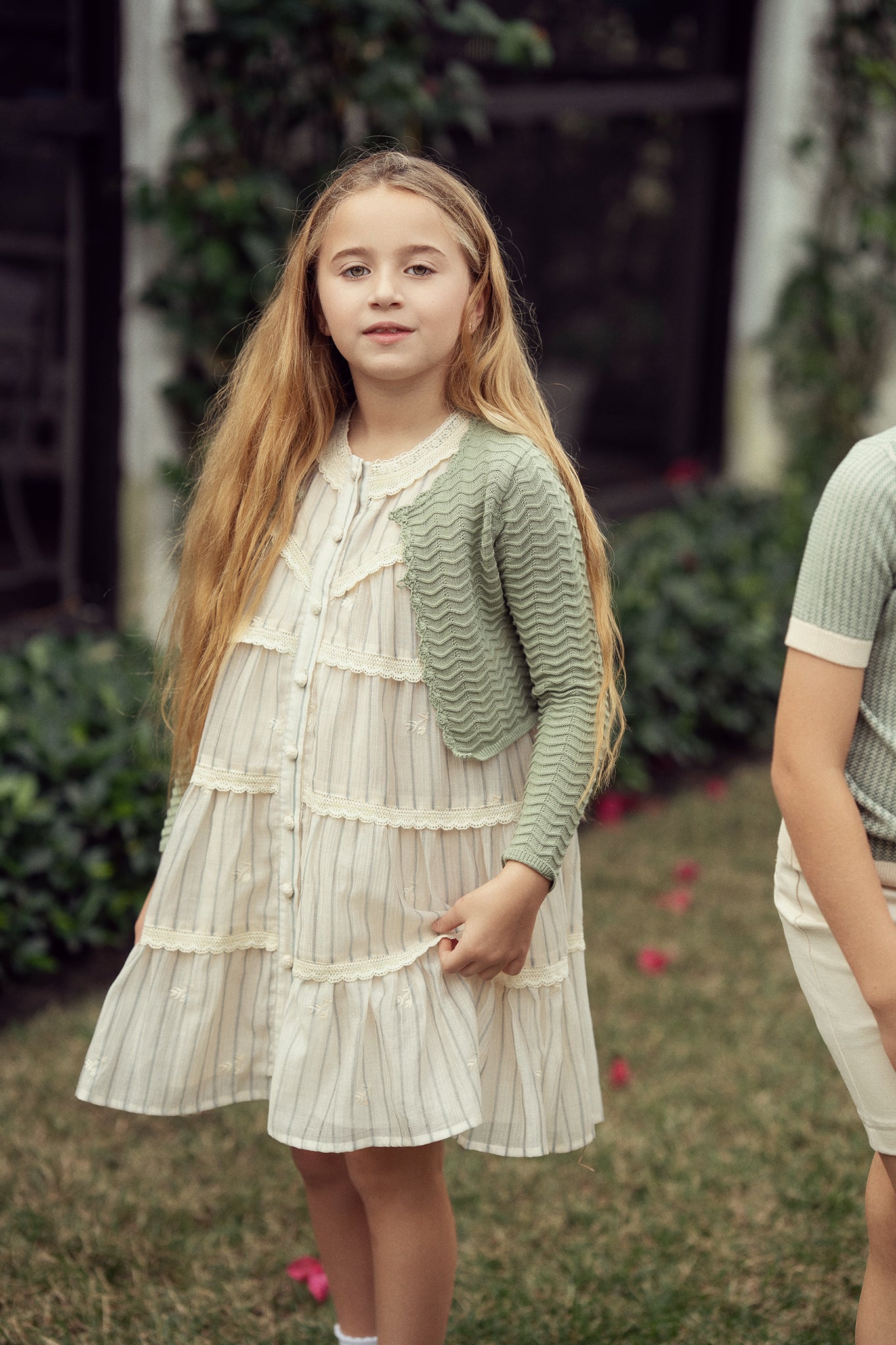 Woven Dress With Lace in by Clô