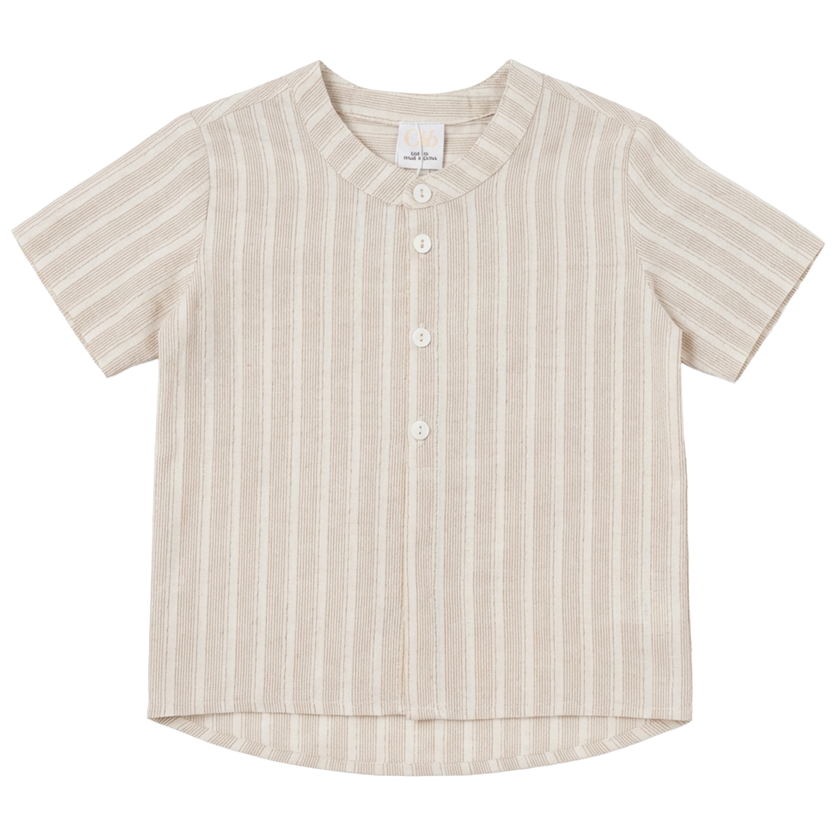 Shirt In Cotton Striped Fabric in Brick Natural by Clô