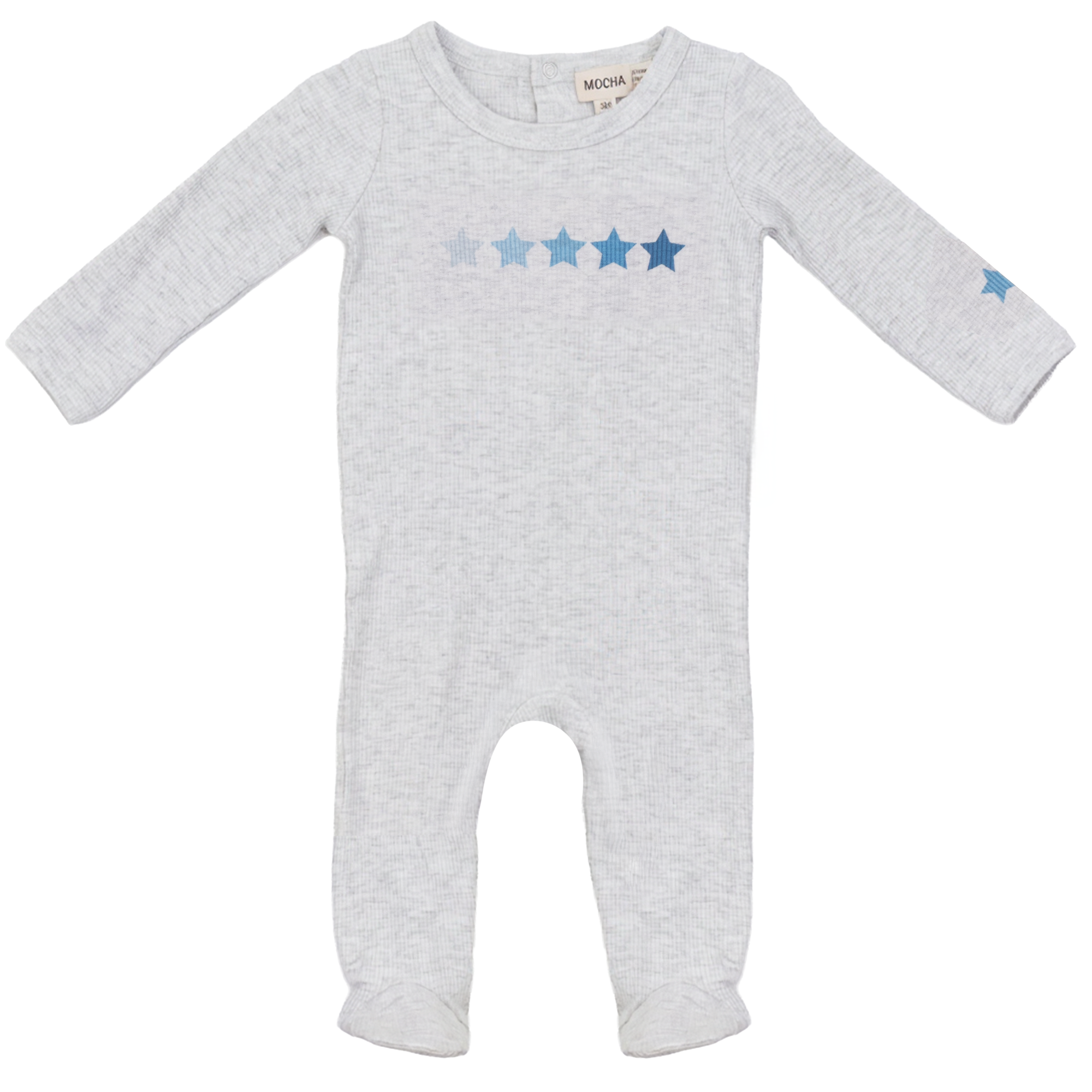 Onesie With Star Print in Light Grey Mix Blue by Mocha