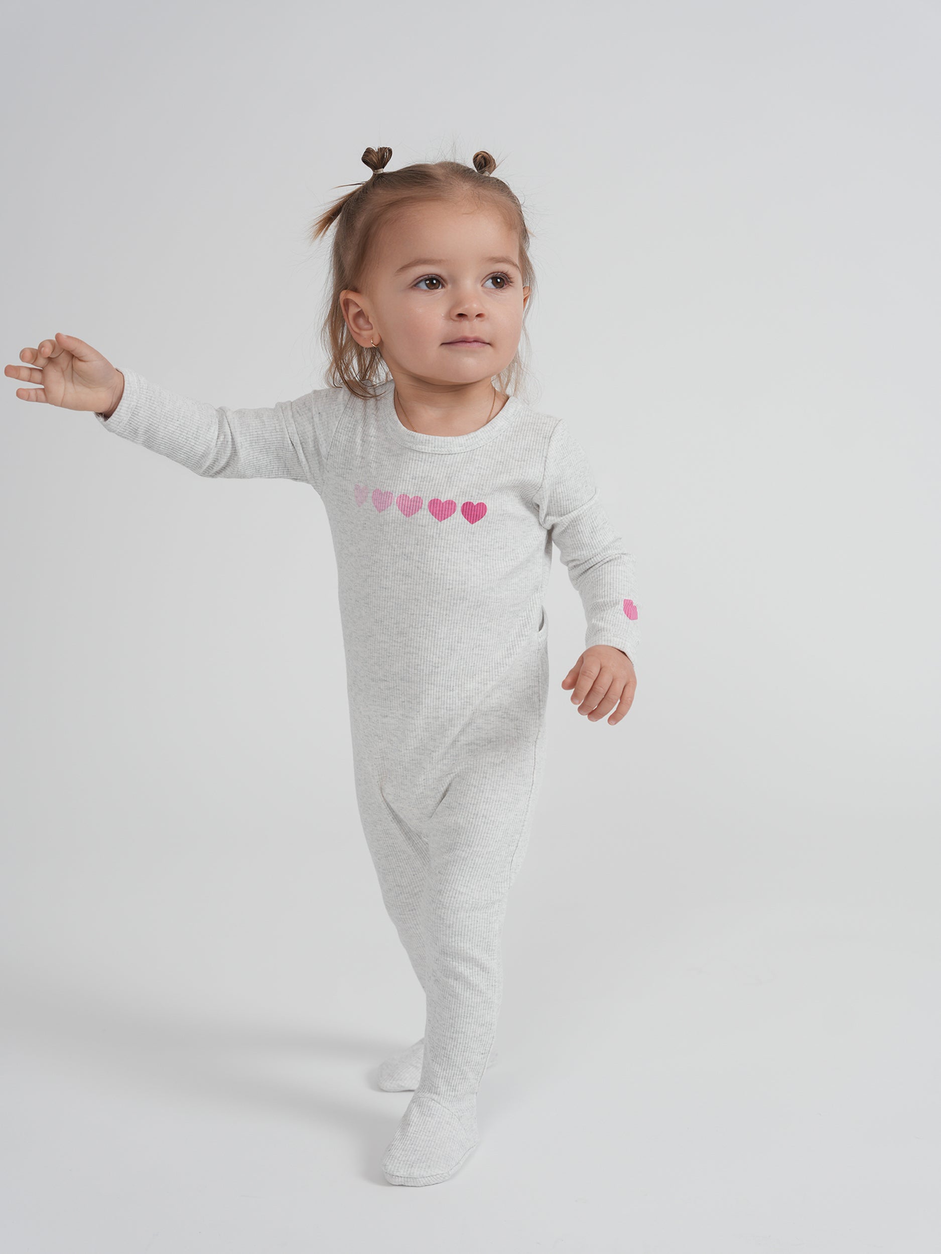 Onesie With Heart Print in by Mocha