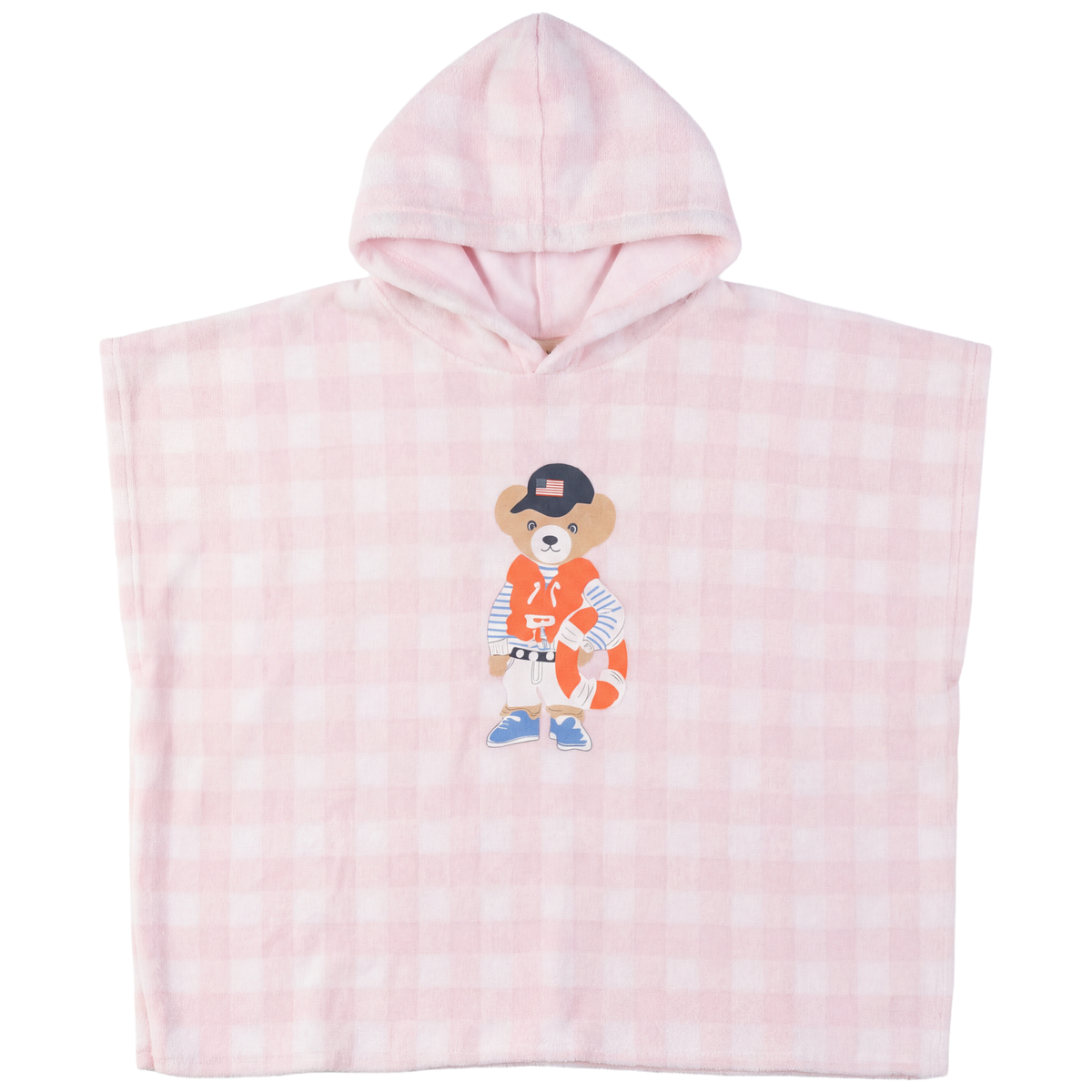 Bear Embroidered Terry Poncho in Pink by Fragile