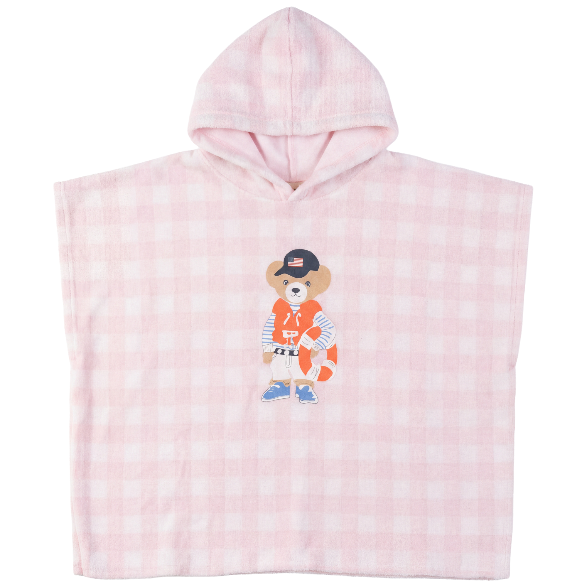 Bear Embroidered Terry Poncho in Pink by Fragile