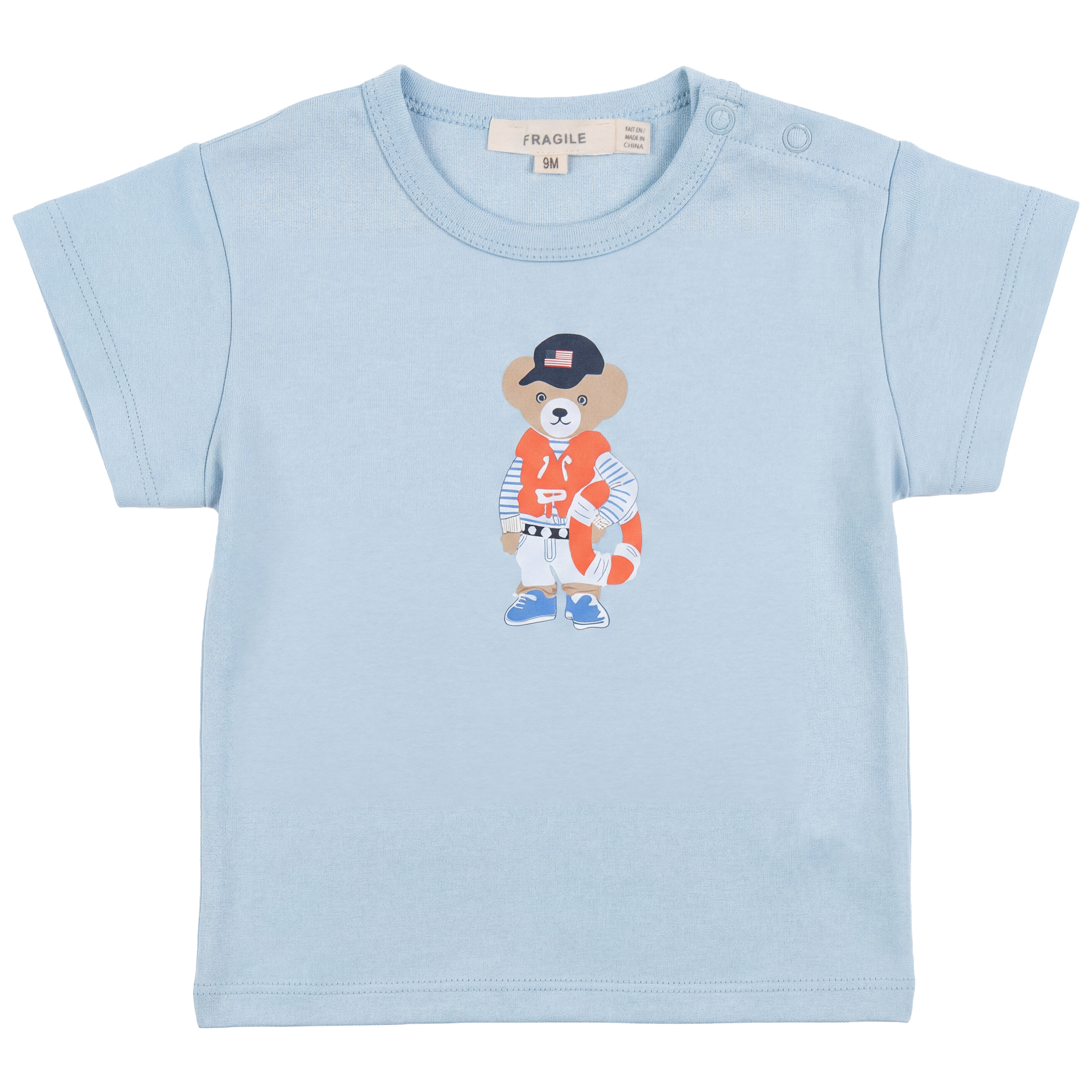 Bear Print Tshirt in Blue by Fragile