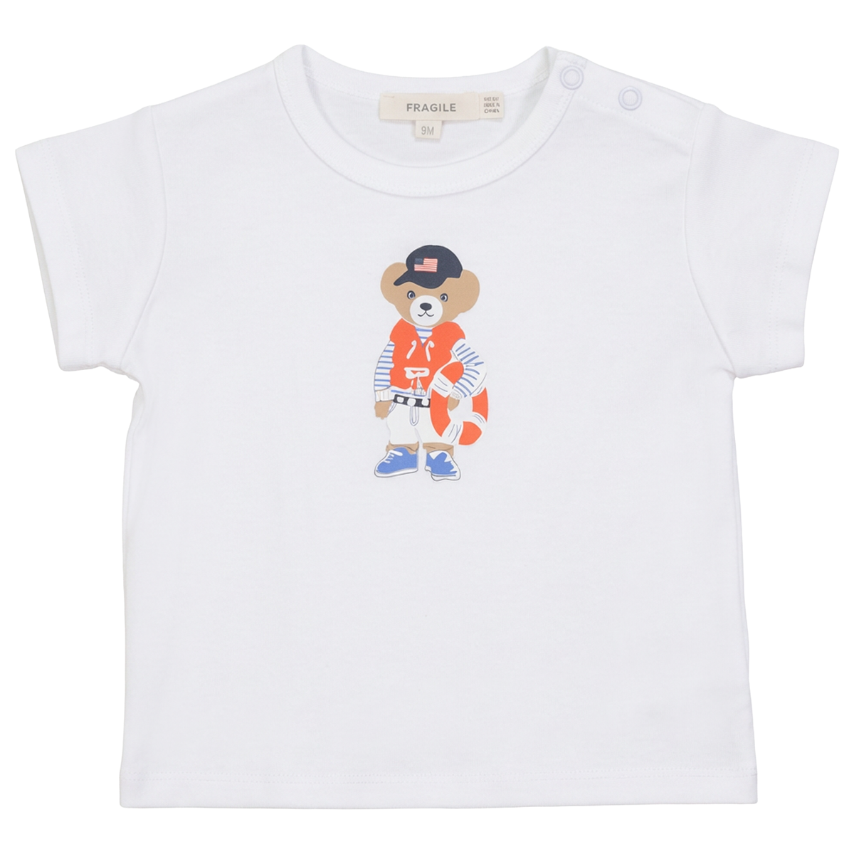 Bear Print Tshirt in White by Fragile