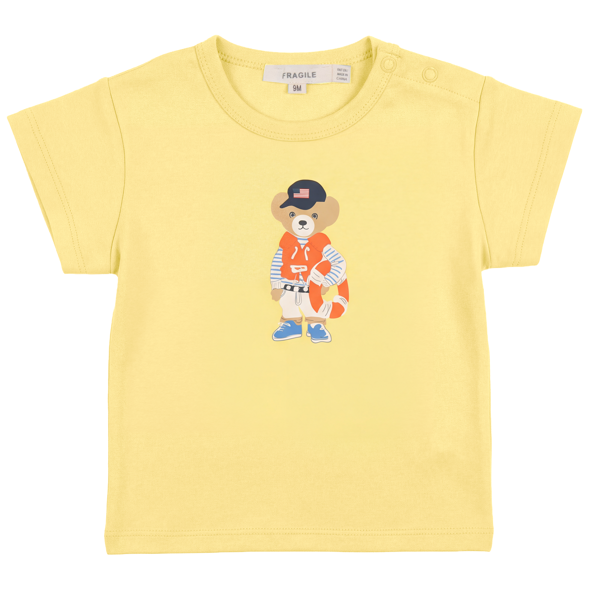Bear Print Tshirt in Yellow by Fragile
