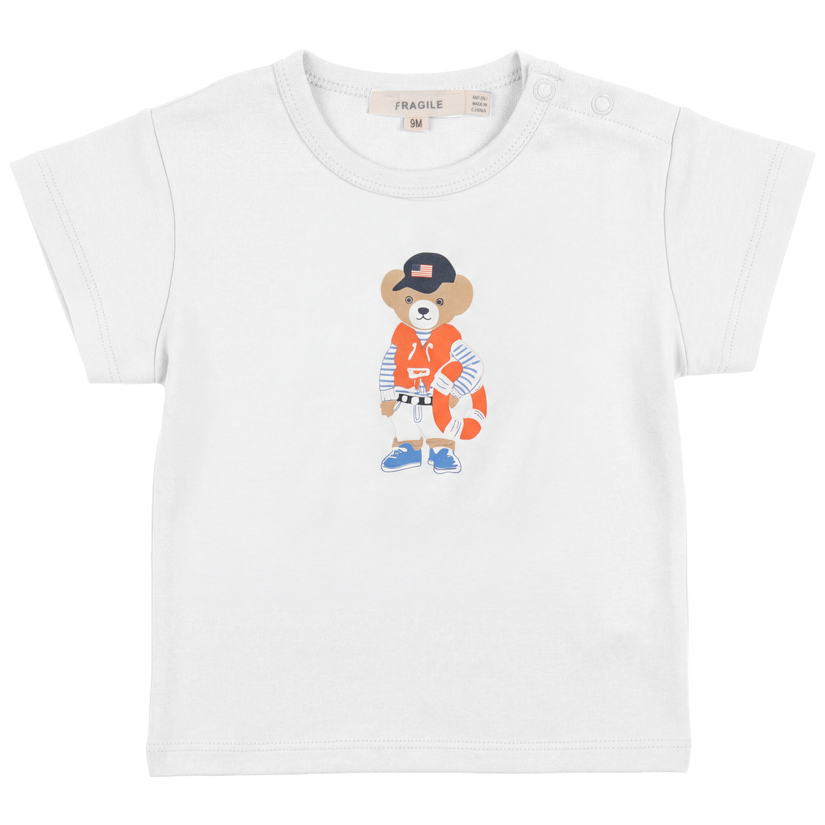 Bear Print Top in White by Fragile