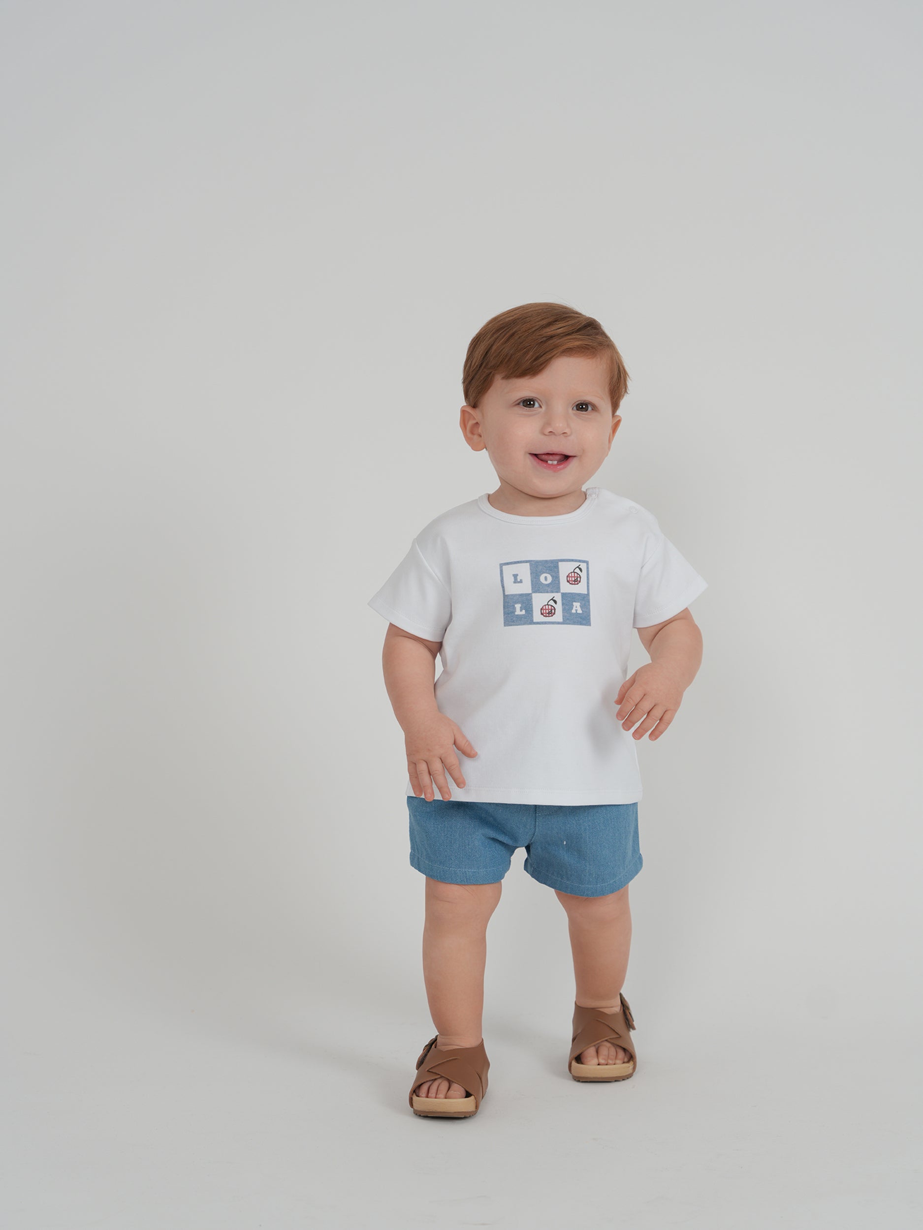 Woven Denim Short Set in by Lola