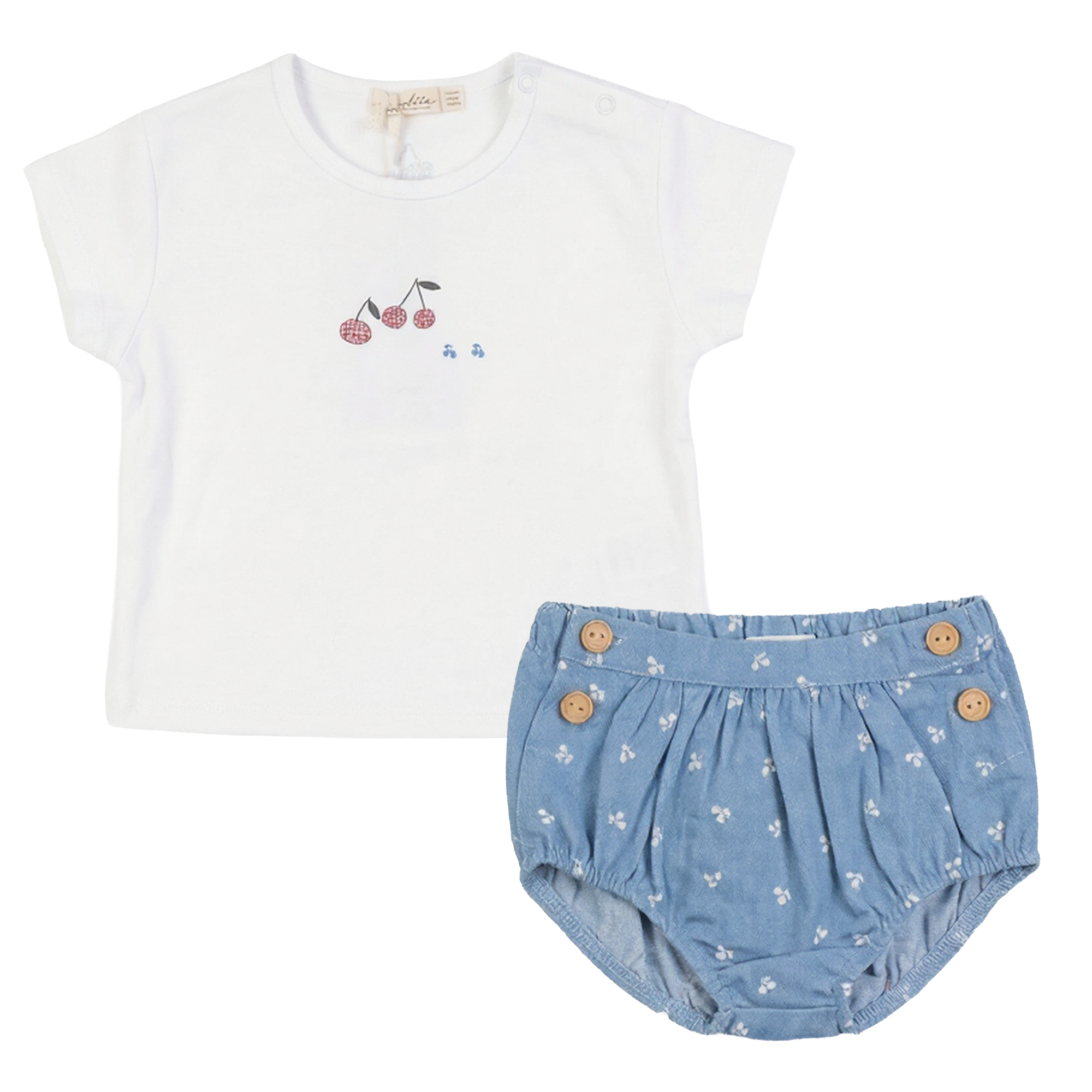 Cherry Woven Denim Panty Set in Light Denim by Lola