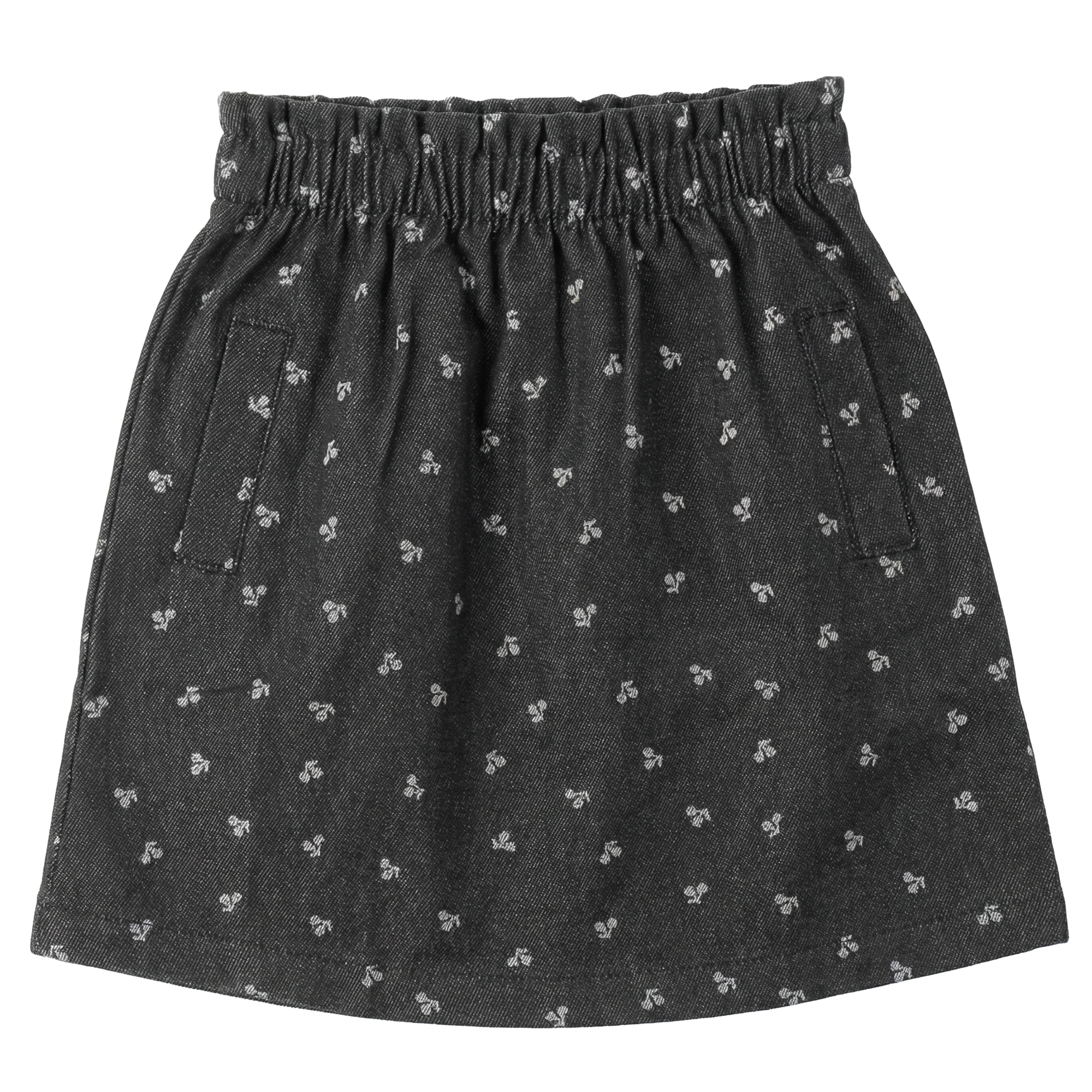 Cherry Denim Skirt in Dark Grey by Lola