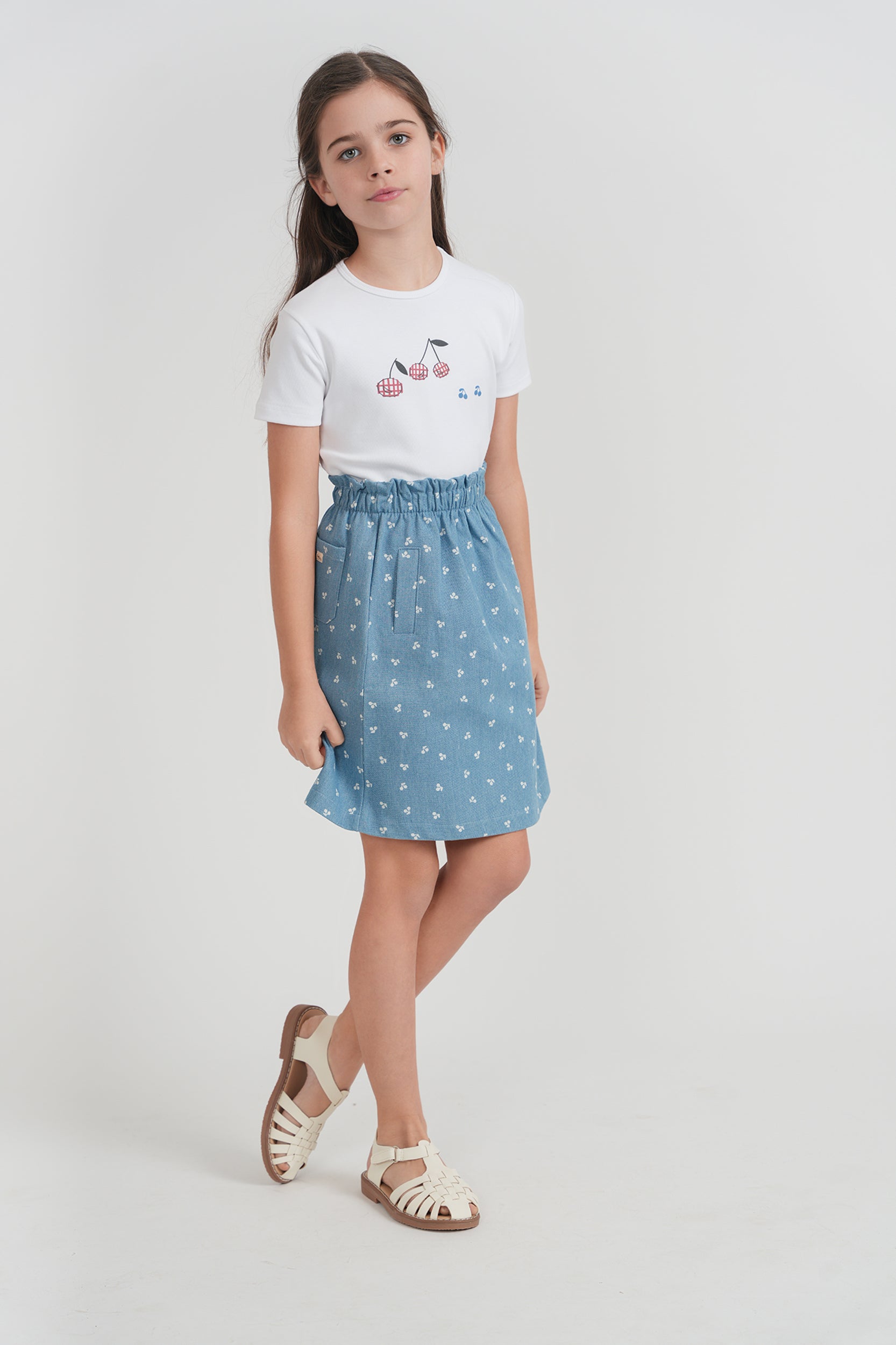 Cherry Denim Skirt in by Lola