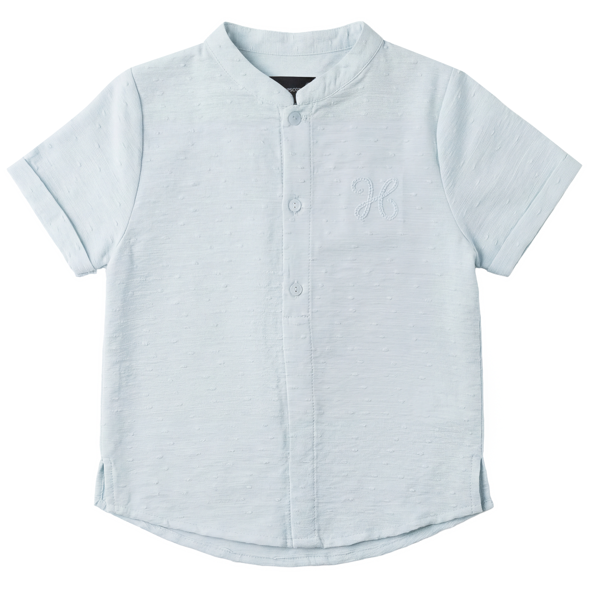 Textured Woven Shirt in Dusty Blue by Hopscotch