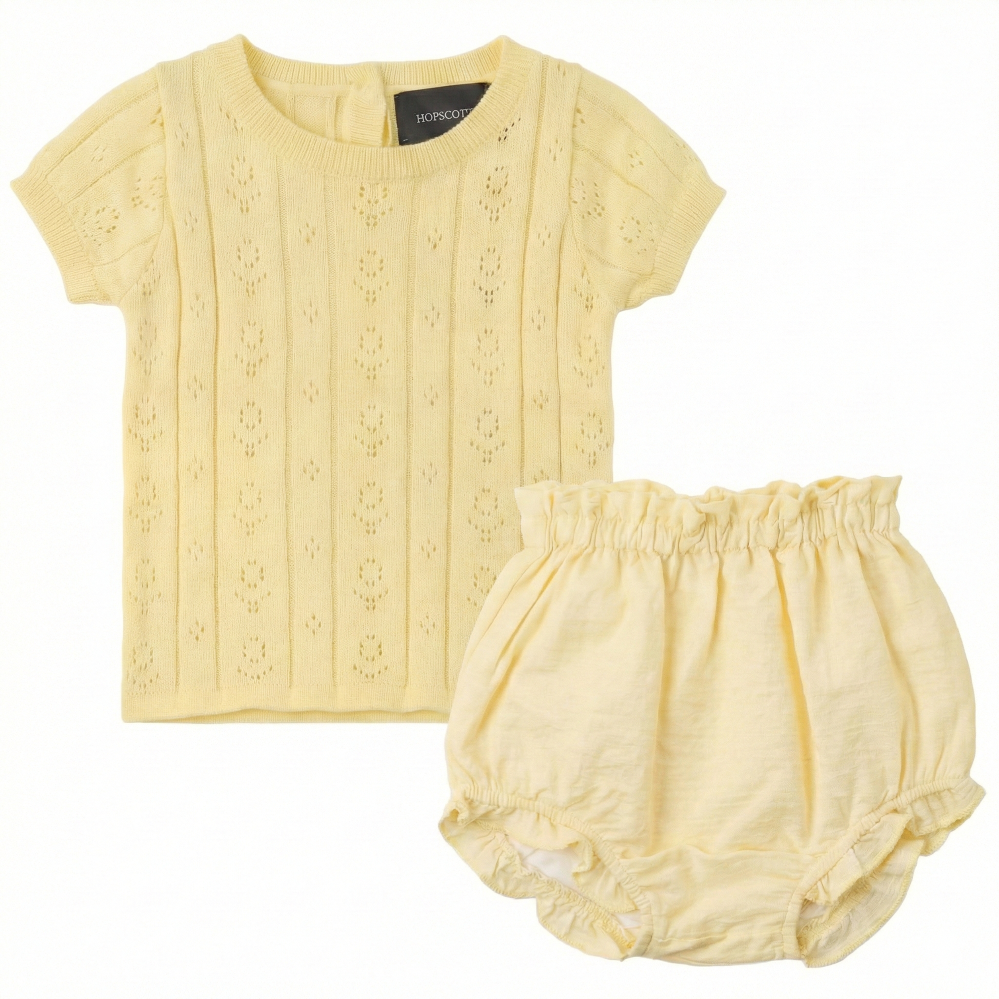 Textured Pointelle Set in Butter by Hopscotch