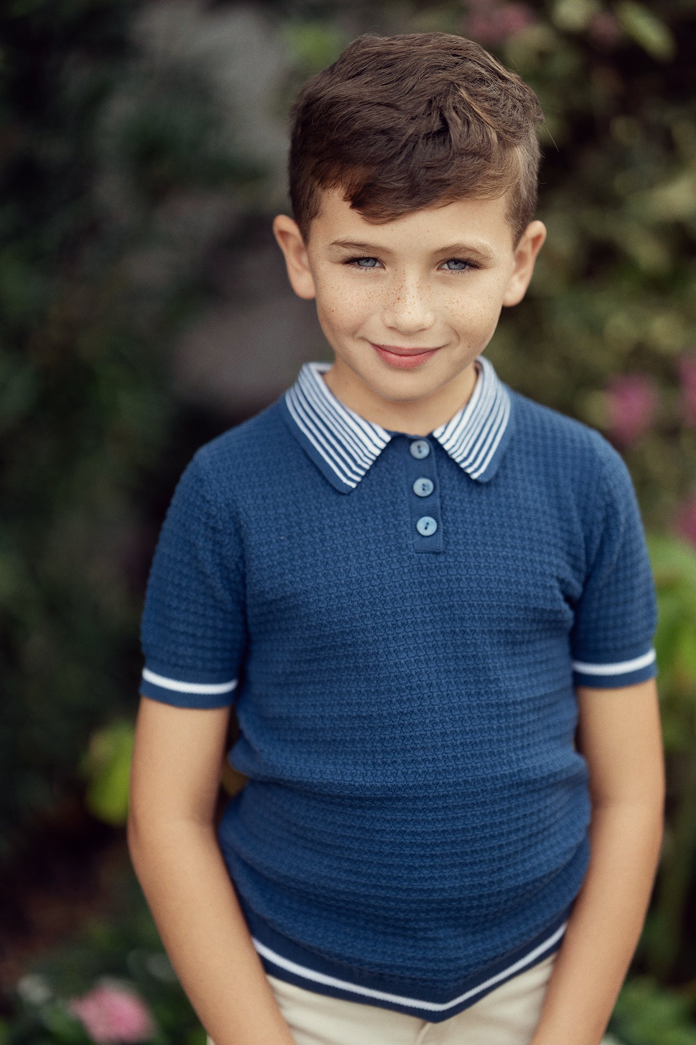 Structure Knit Polo in by Charlotte & George