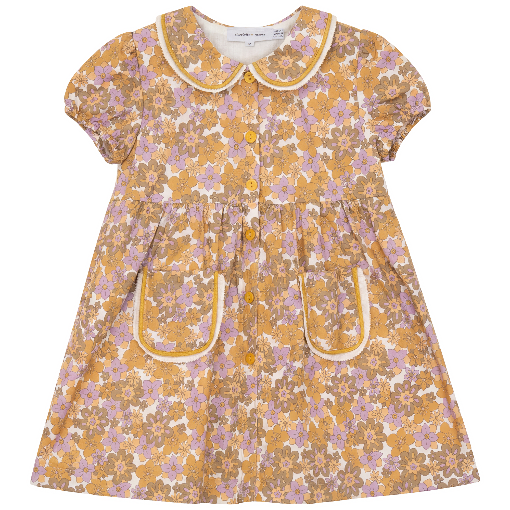 Contrast Ruffle Trim Dress