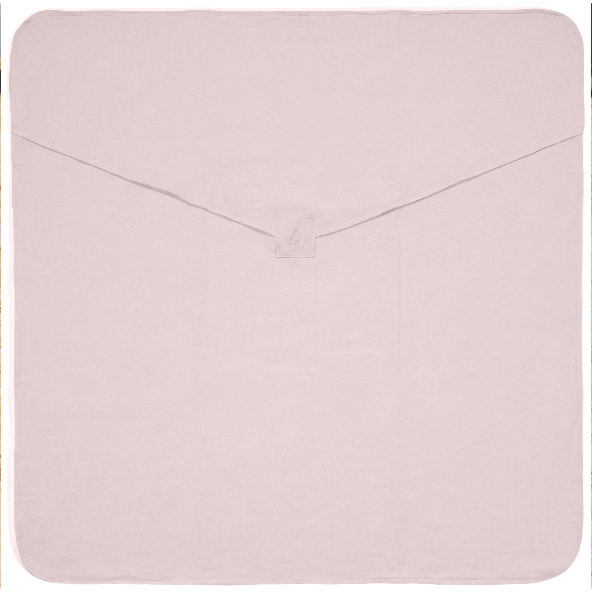 French Terry Baby Blanket With Raw Edges in Light Blush One Size by Little Fragile