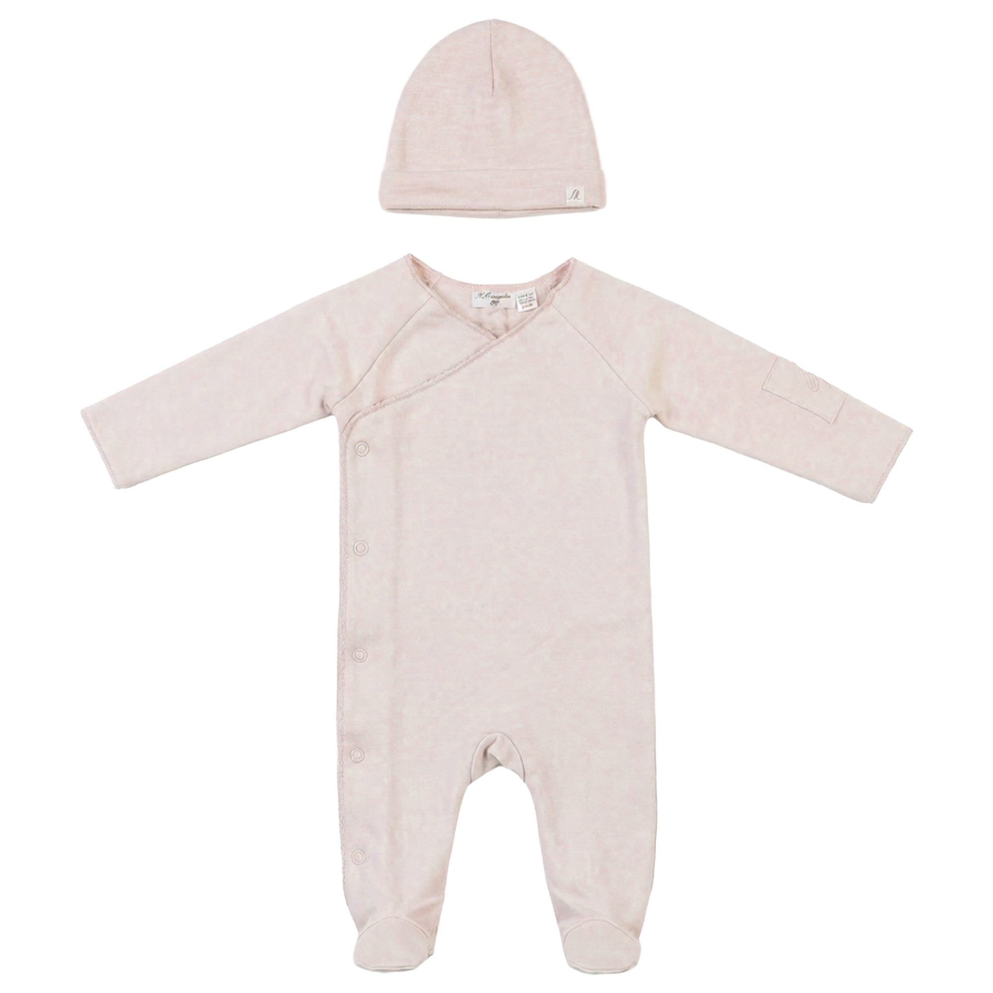 French Terry Onesie Set in Light Blush by Little Fragile