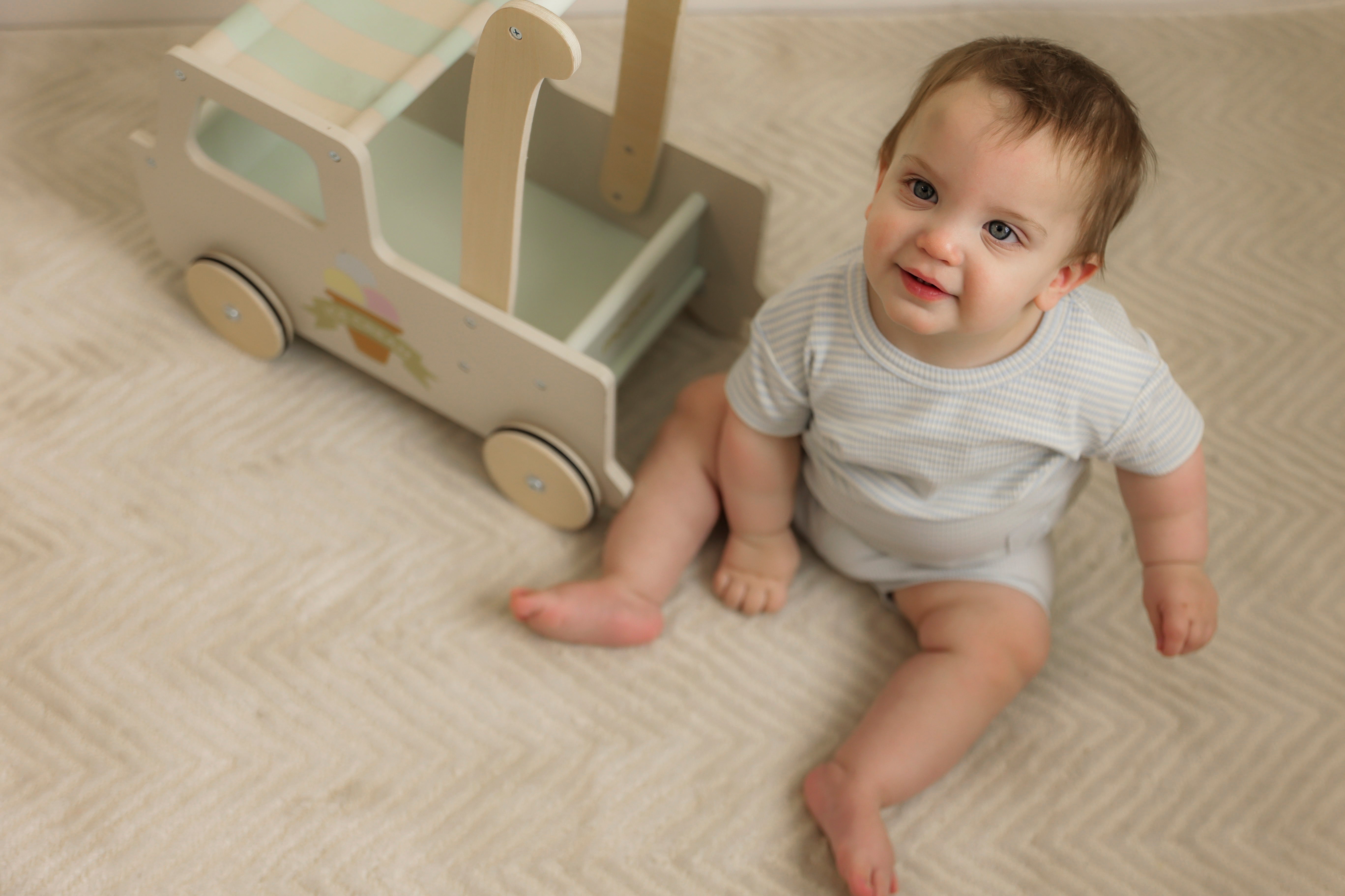 Stripe Rib Short 2 PCS Set in by Little Fragile