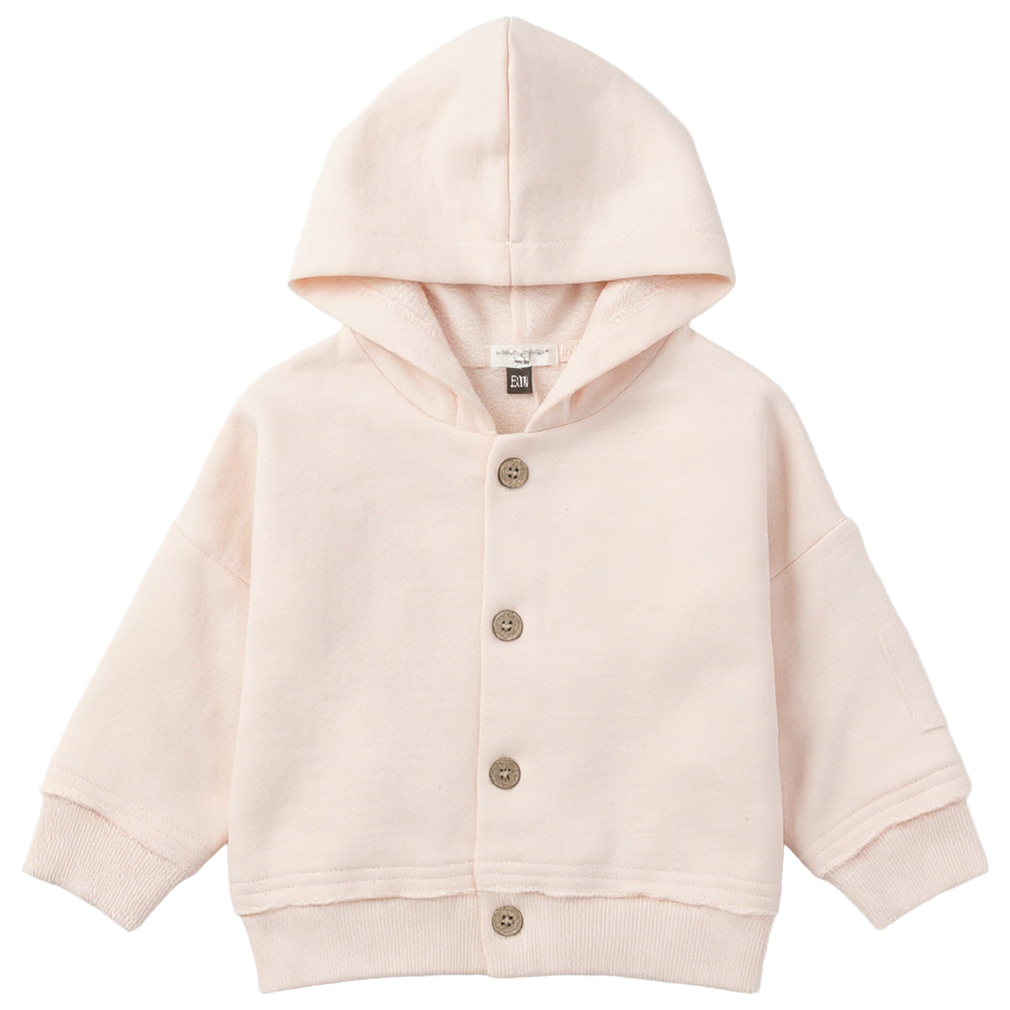 French Terry Baby Hood Jacket in Light Blush by Little Fragile