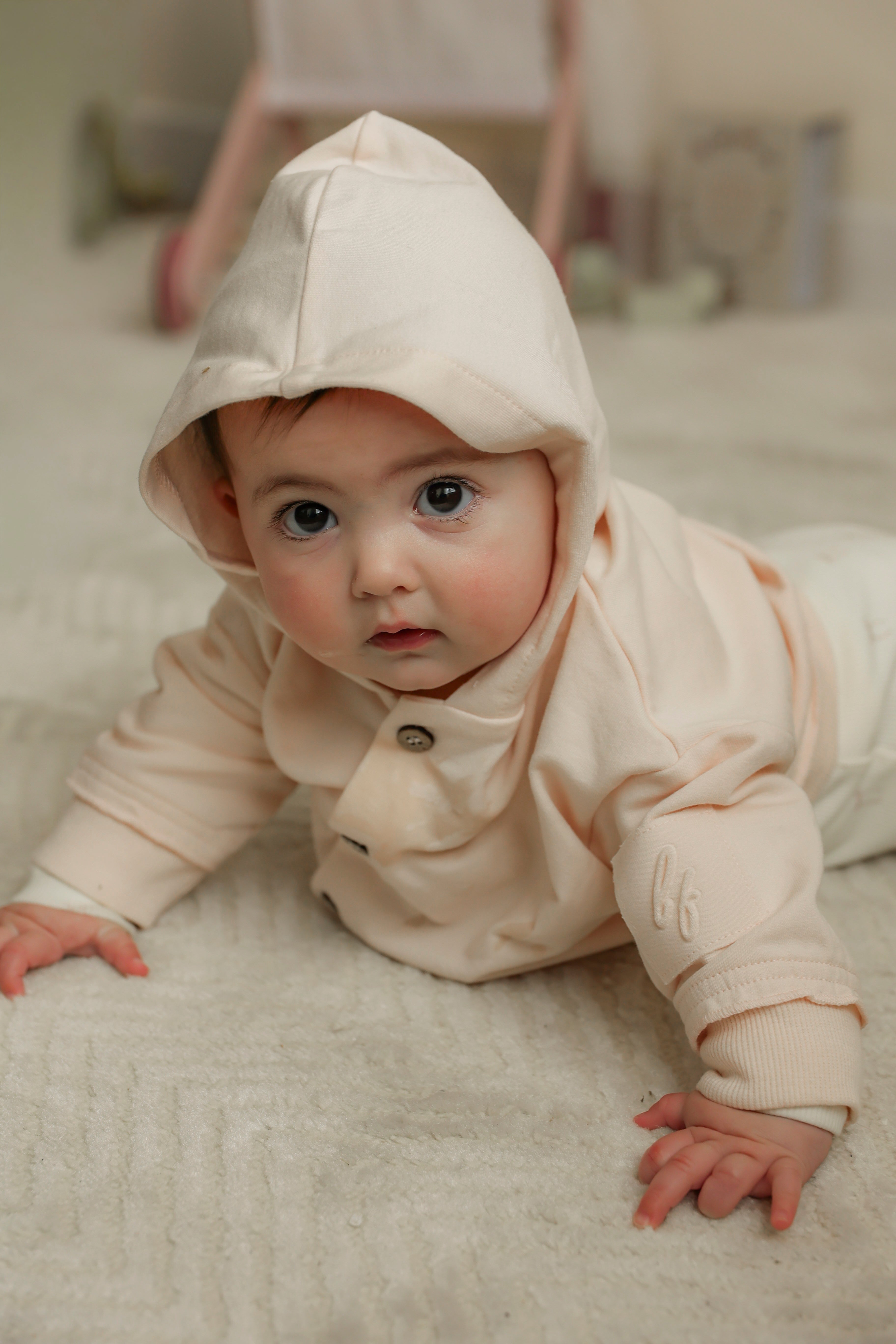 French Terry Baby Hood Jacket in by Little Fragile