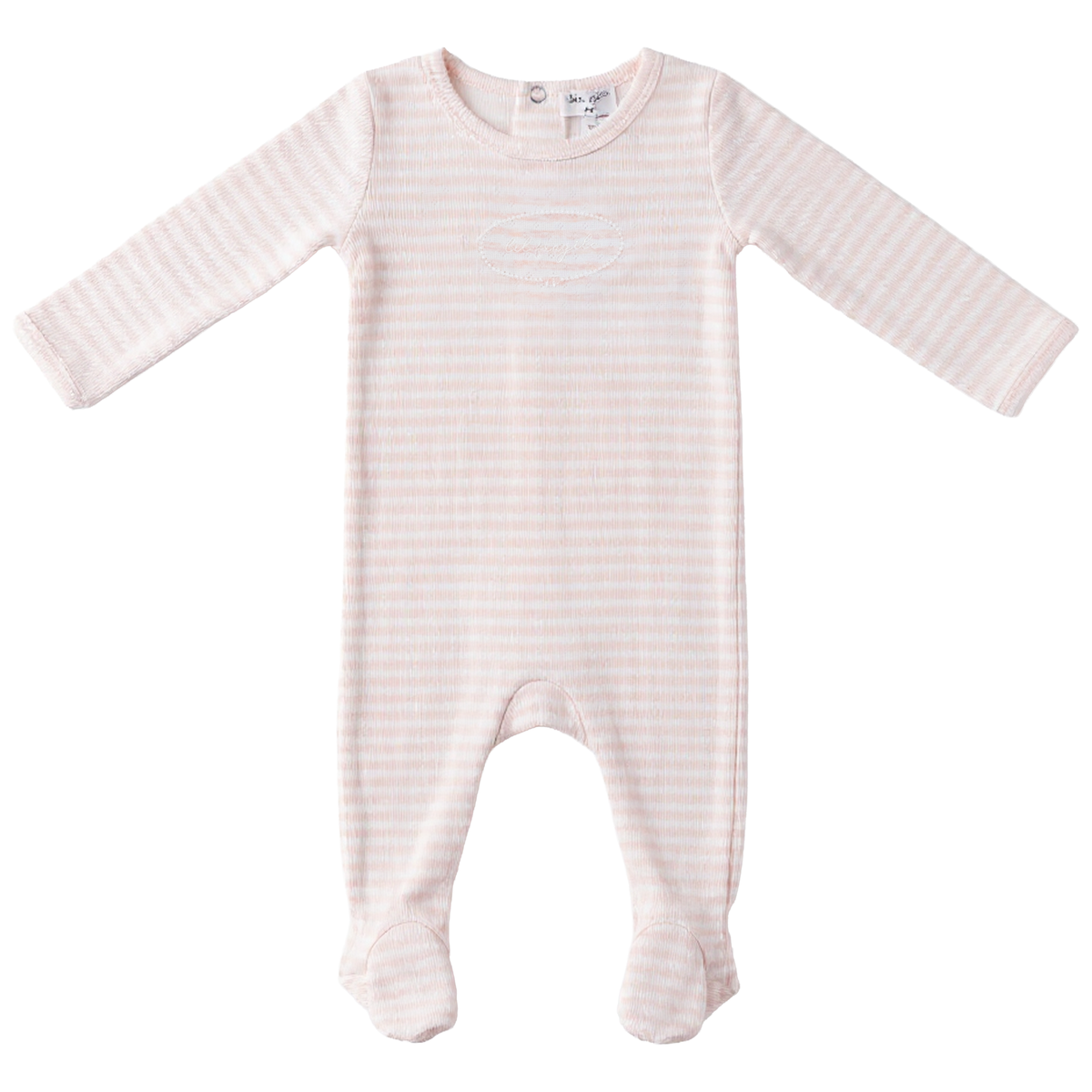 Stripe Pointelle Onesie in Pink by Little Fragile