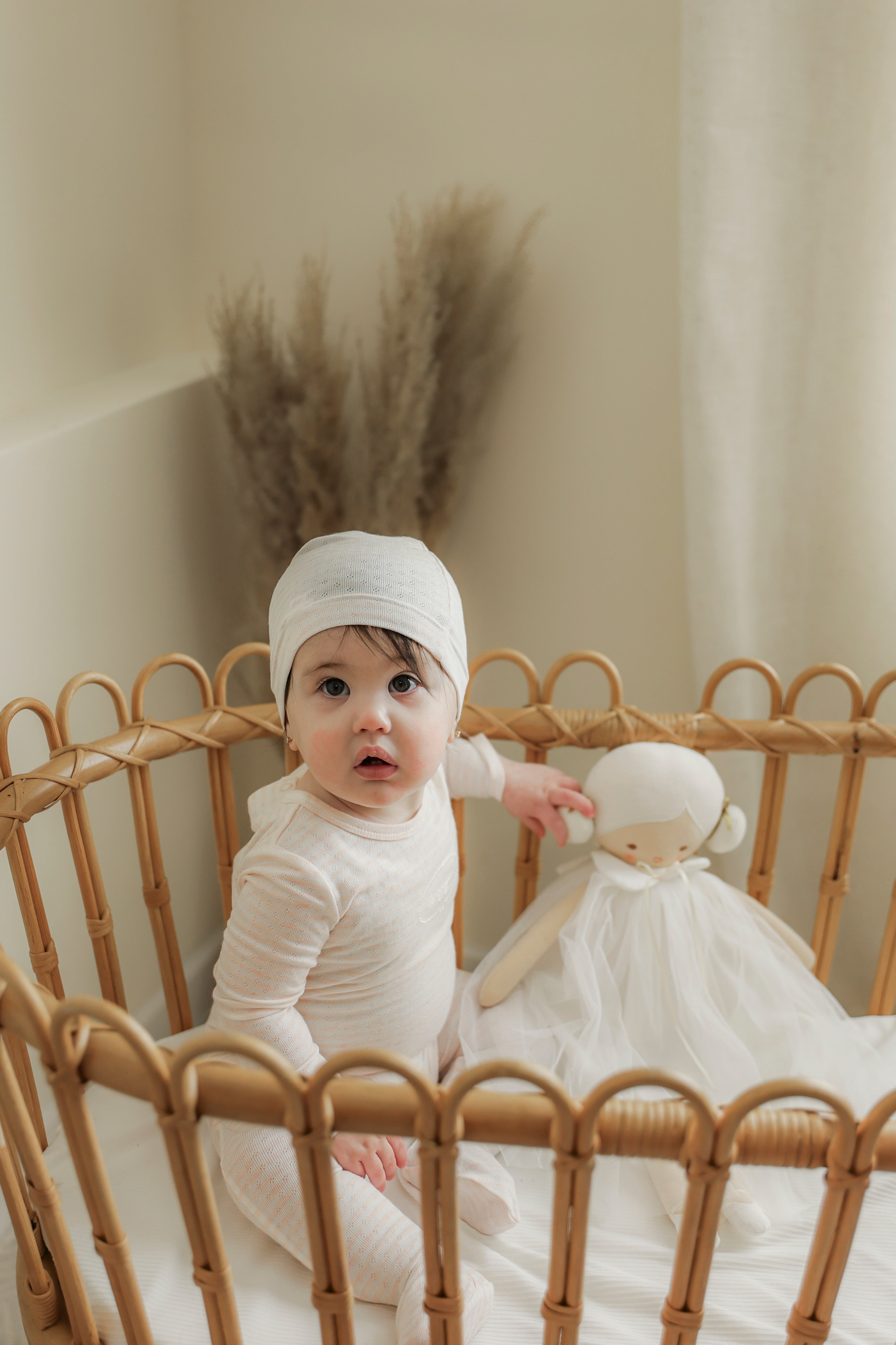 Stripe Pointelle Onesie in by Little Fragile